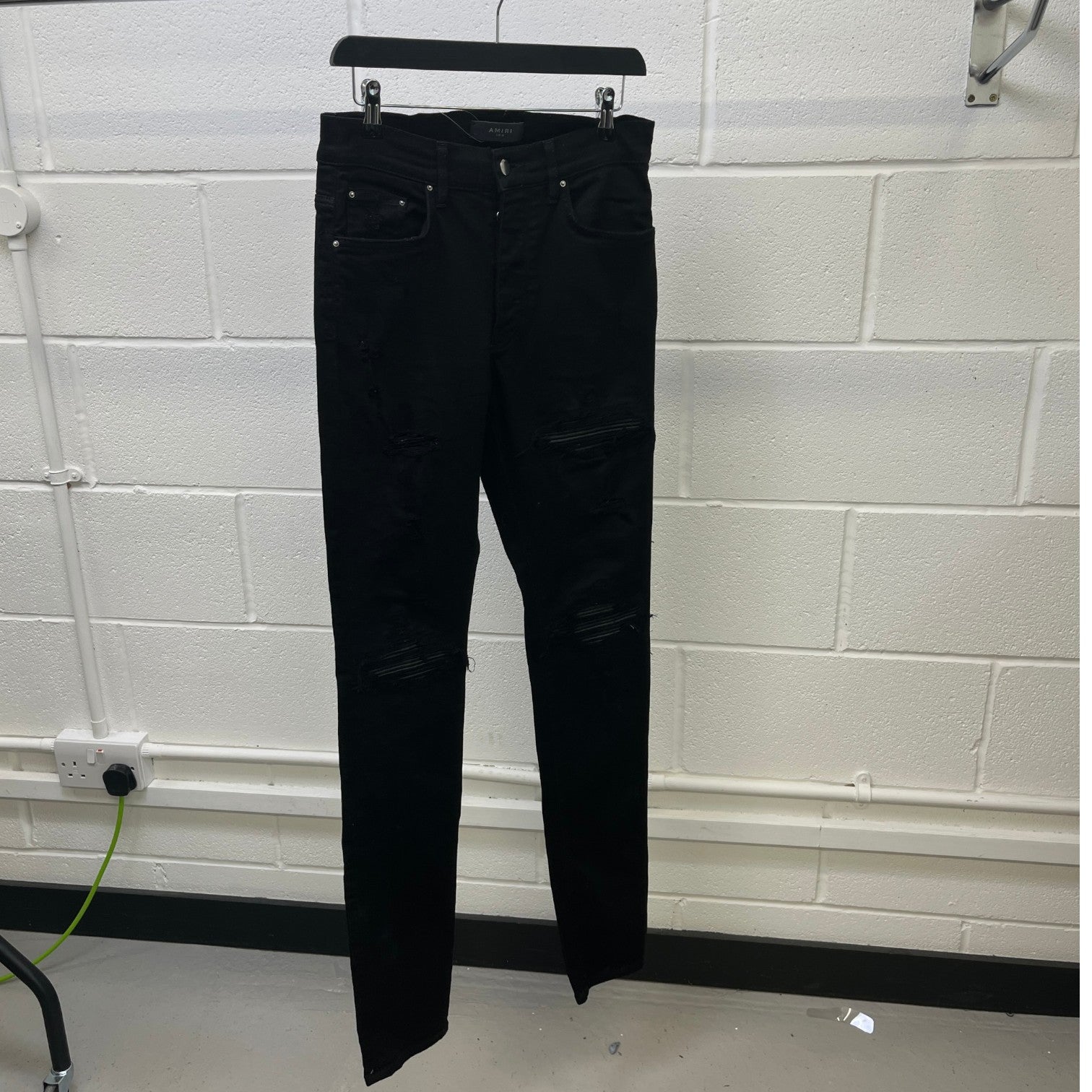 Men's Mx1 Distressed Jeans Black Size Waist 32"