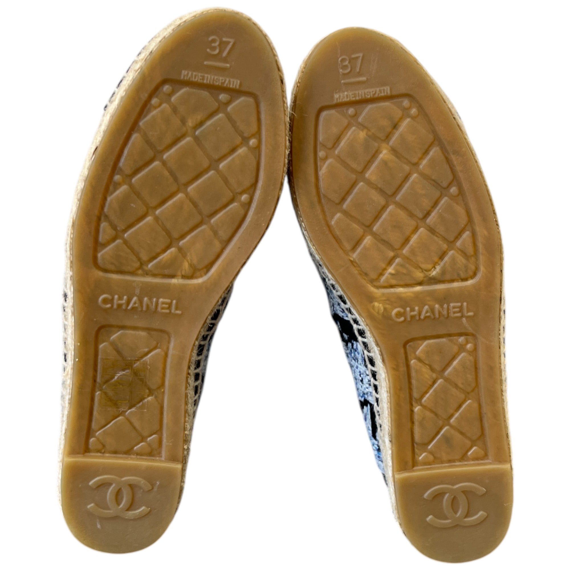 Women's Tweed Espadrilles Blue Size EU 37 / UK 4