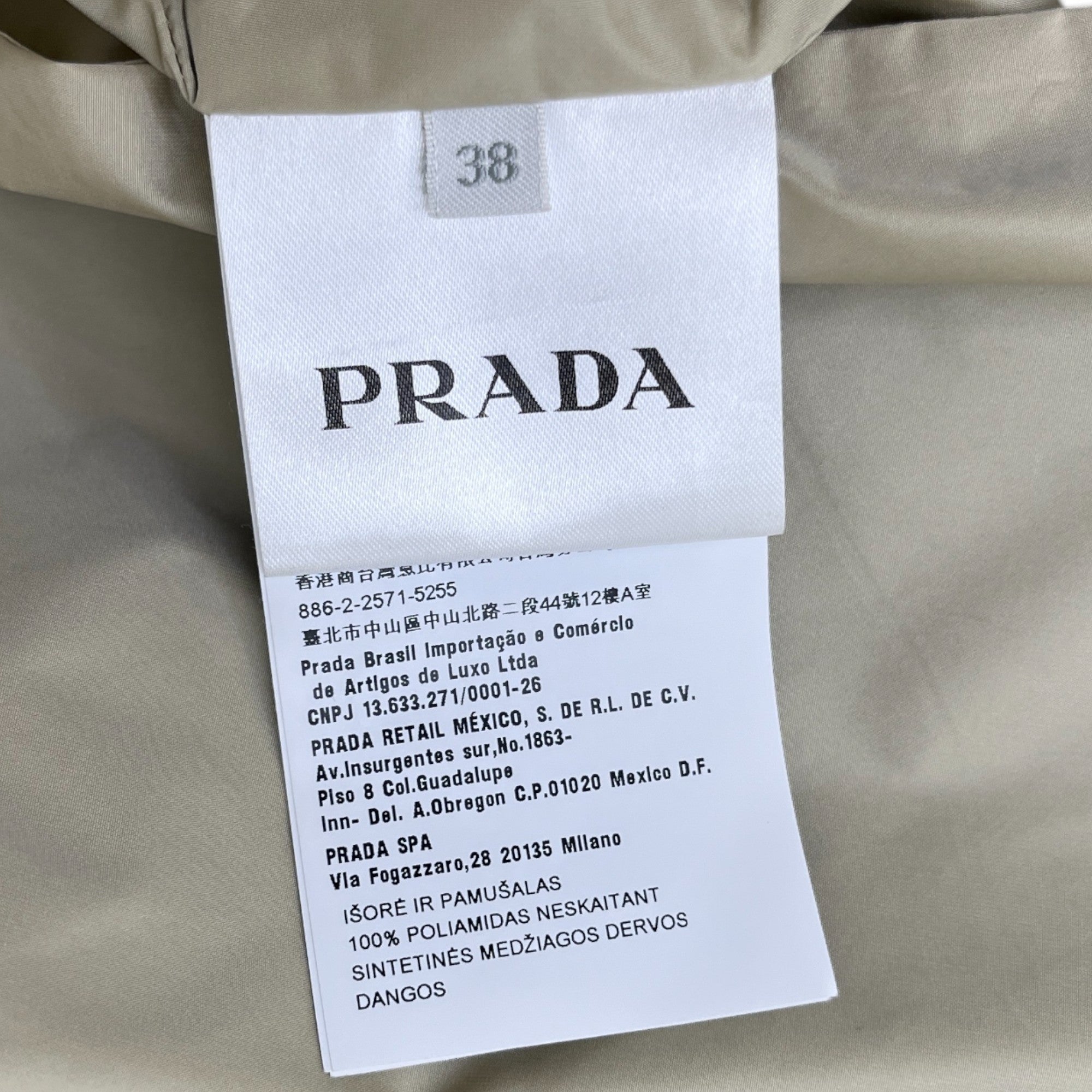 Women's Trench Zip Up Jacket Beige Size IT 38 / UK 6