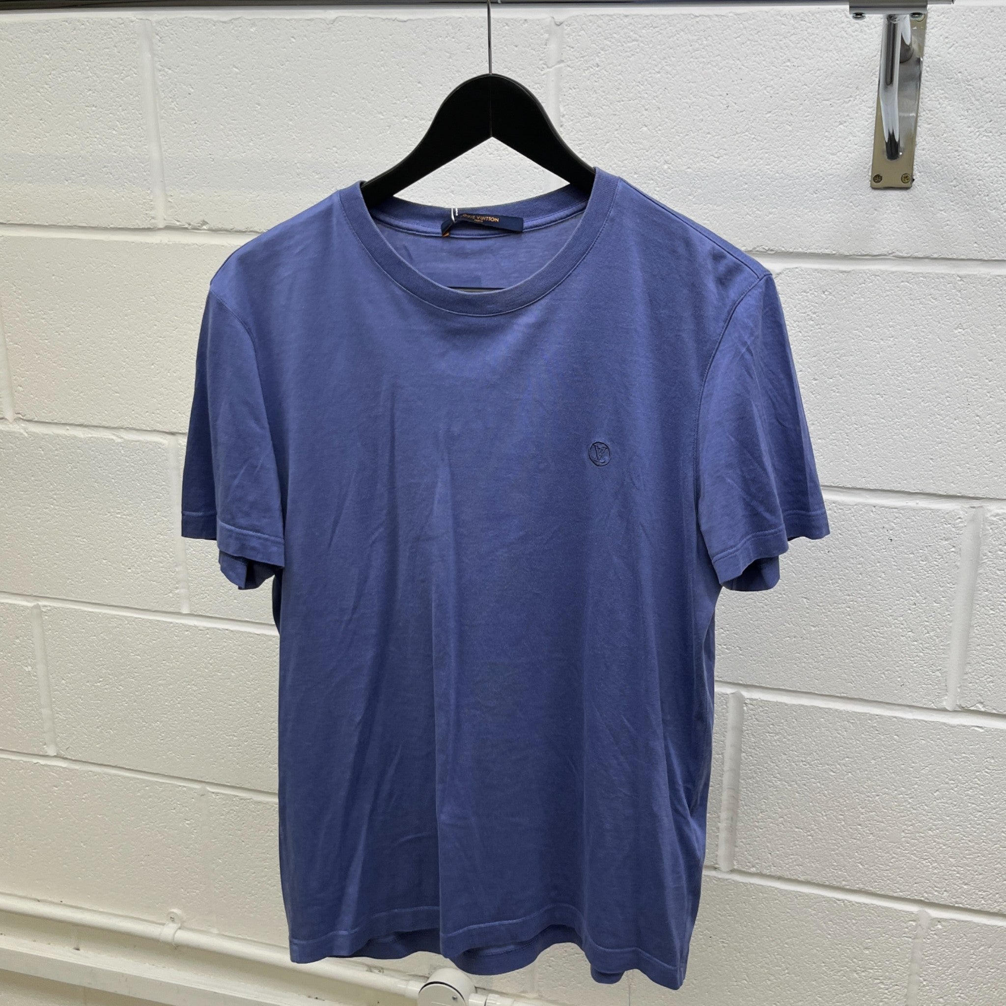 Men's Embroidered Logo T-Shirt Purple Size M