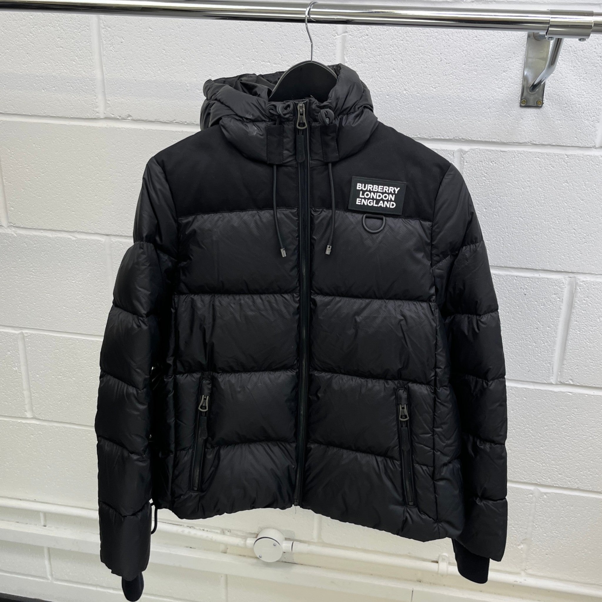 Women's Logo Patch Down Jacket Black Size S