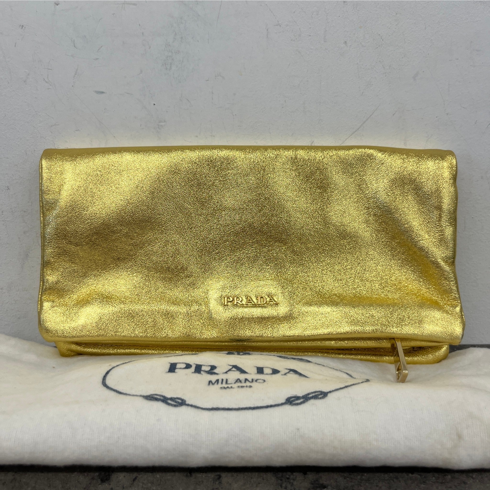 Women's Metallic Envelope Clutch Gold