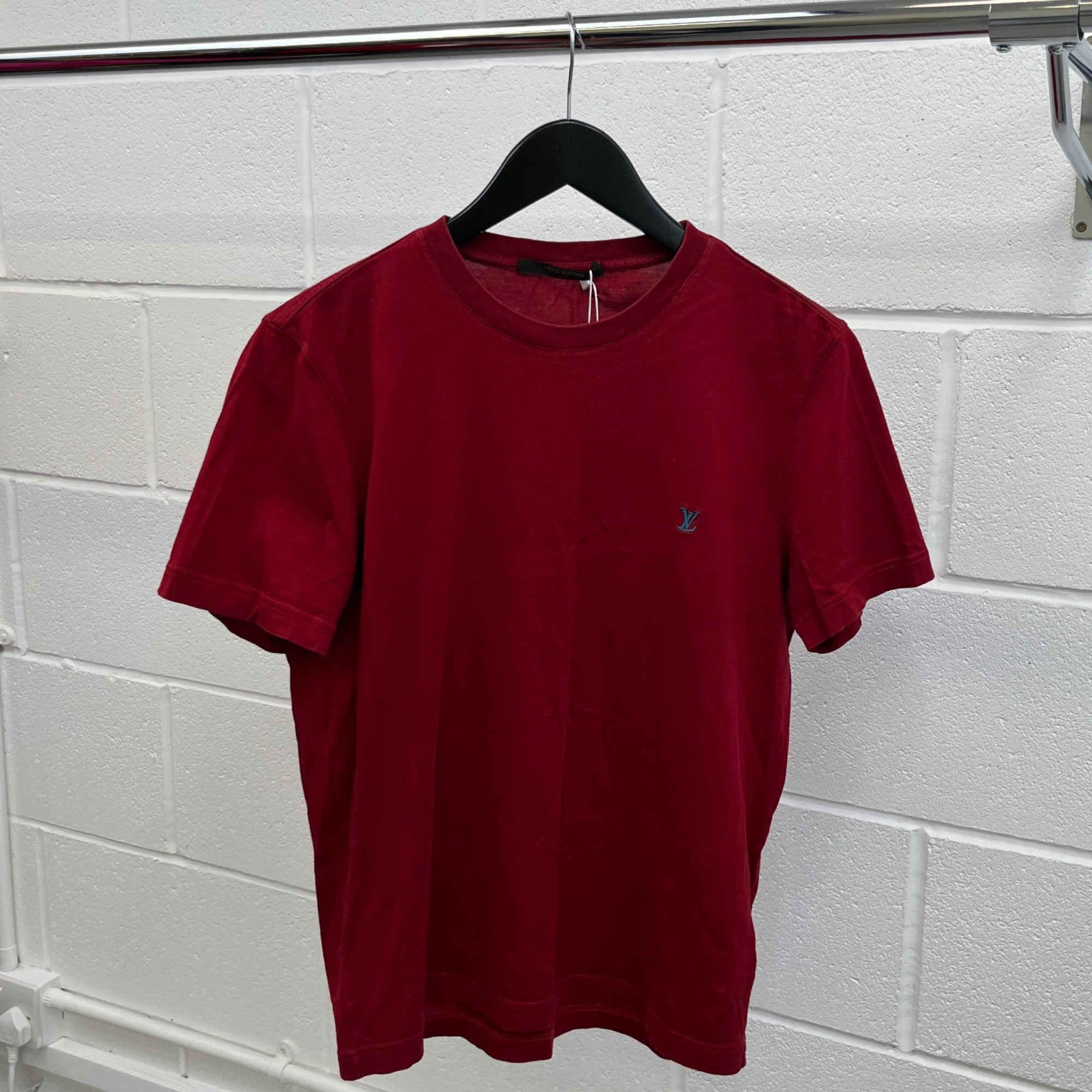 Men's Embroidered Logo T-Shirt Red Size S