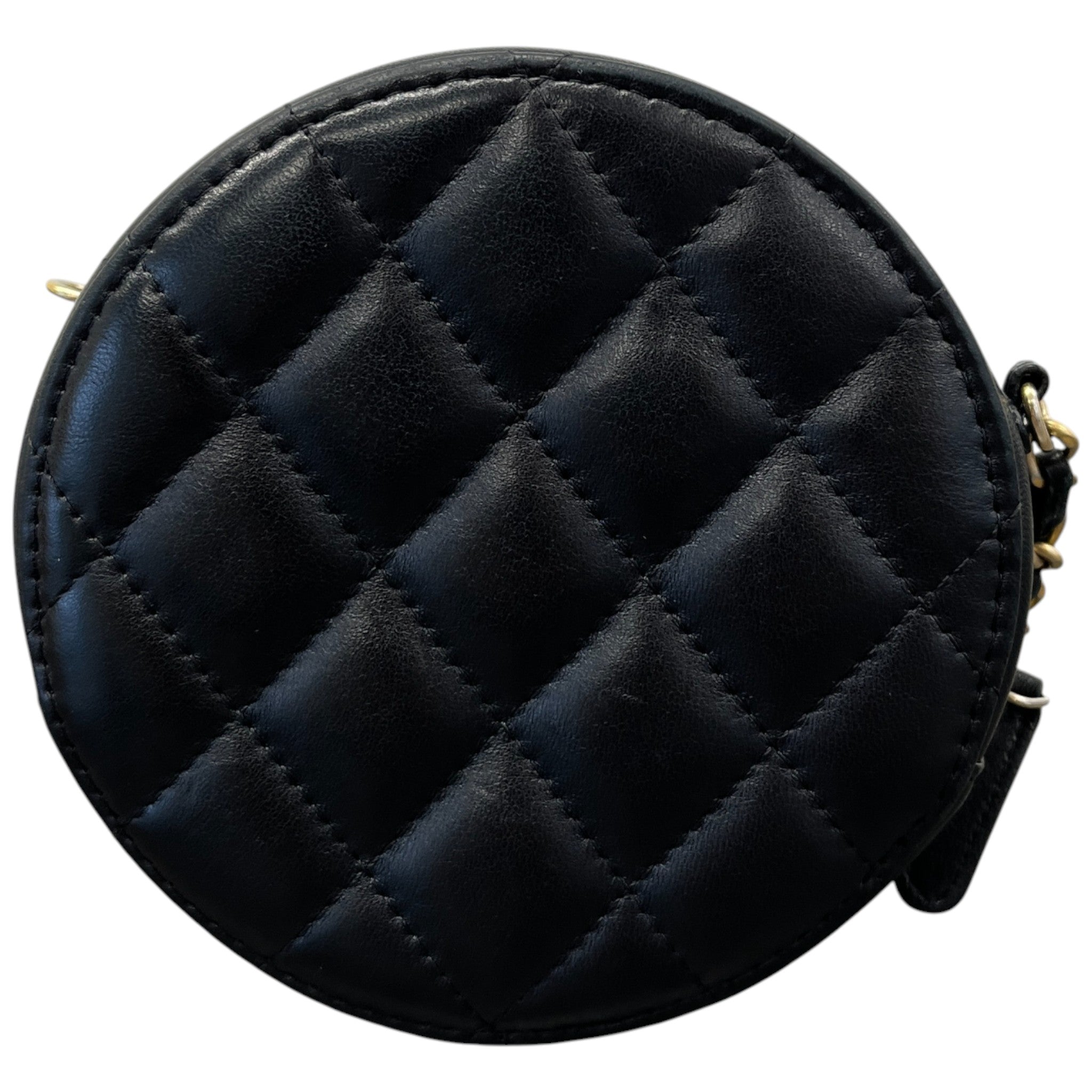 Women's Round Mini Lambskin Handbag Black