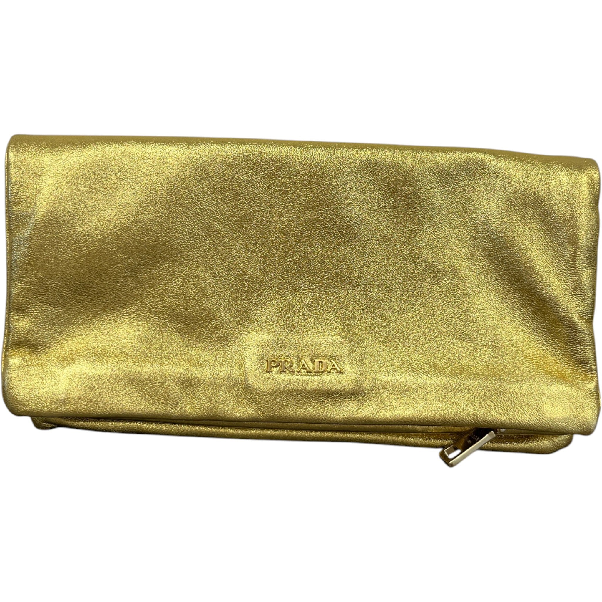 Women's Metallic Envelope Clutch Gold