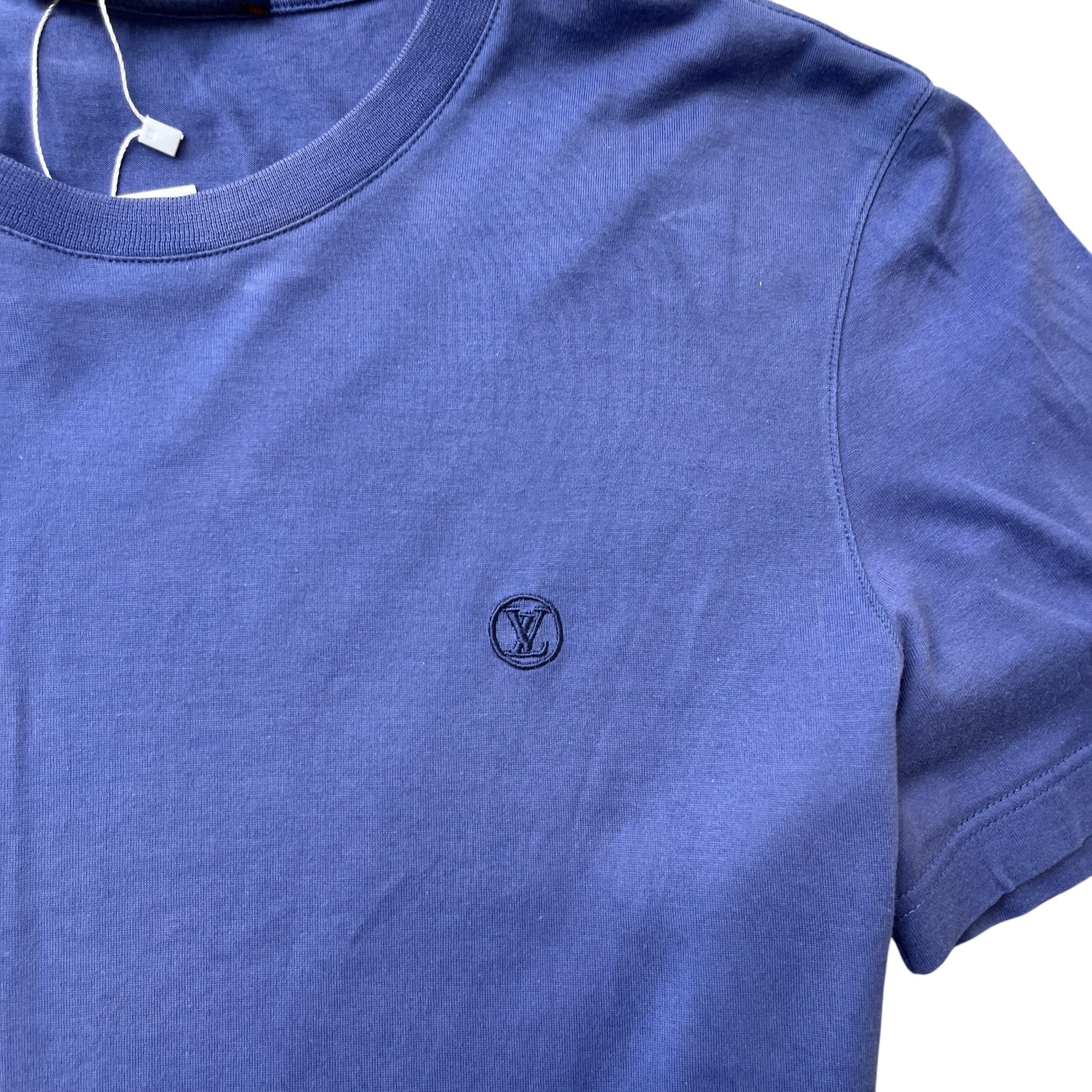 Men's Embroidered Logo T-Shirt Purple Size M