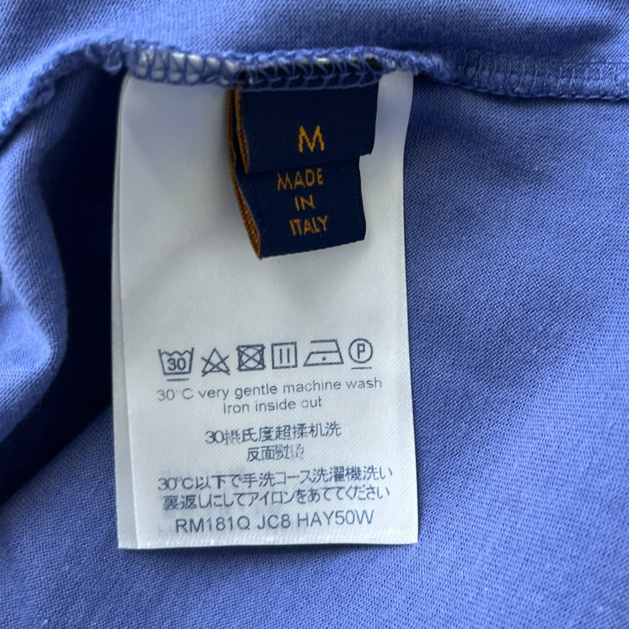 Men's Embroidered Logo T-Shirt Purple Size M