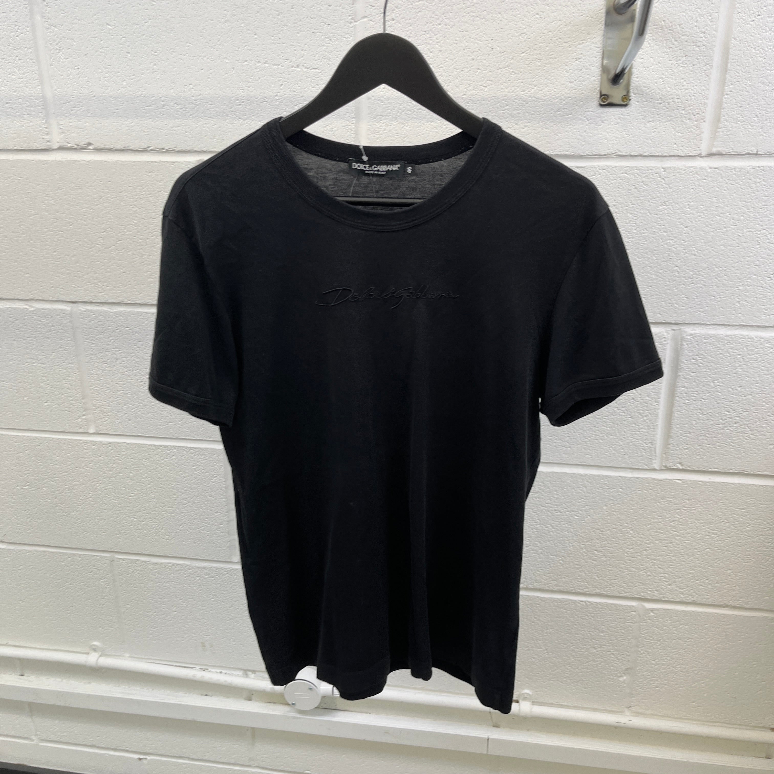 Men's Embroidered Logo T-Shirt Black Size IT 46 / UK S