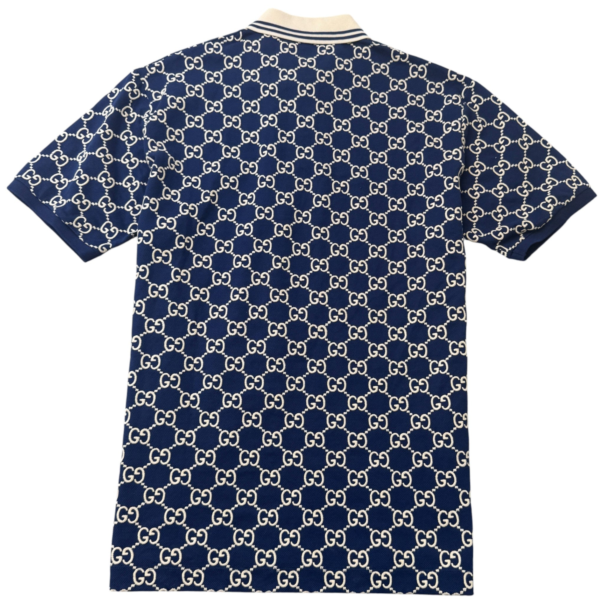 Men's Gg Supreme Embroidered Polo Shirt Blue Size XXXL