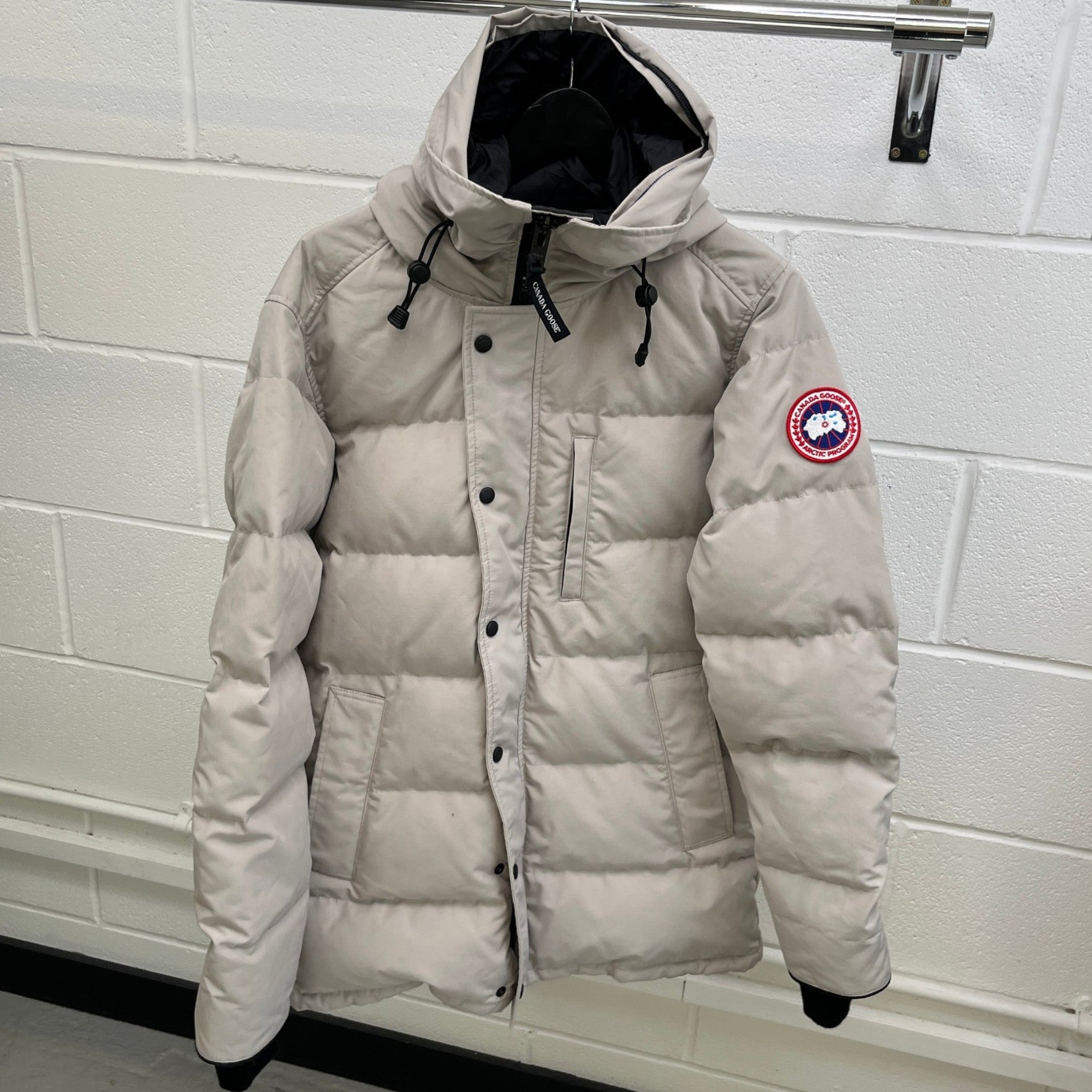 Men's Carson Fur Limestone Down Jacket Beige Size M