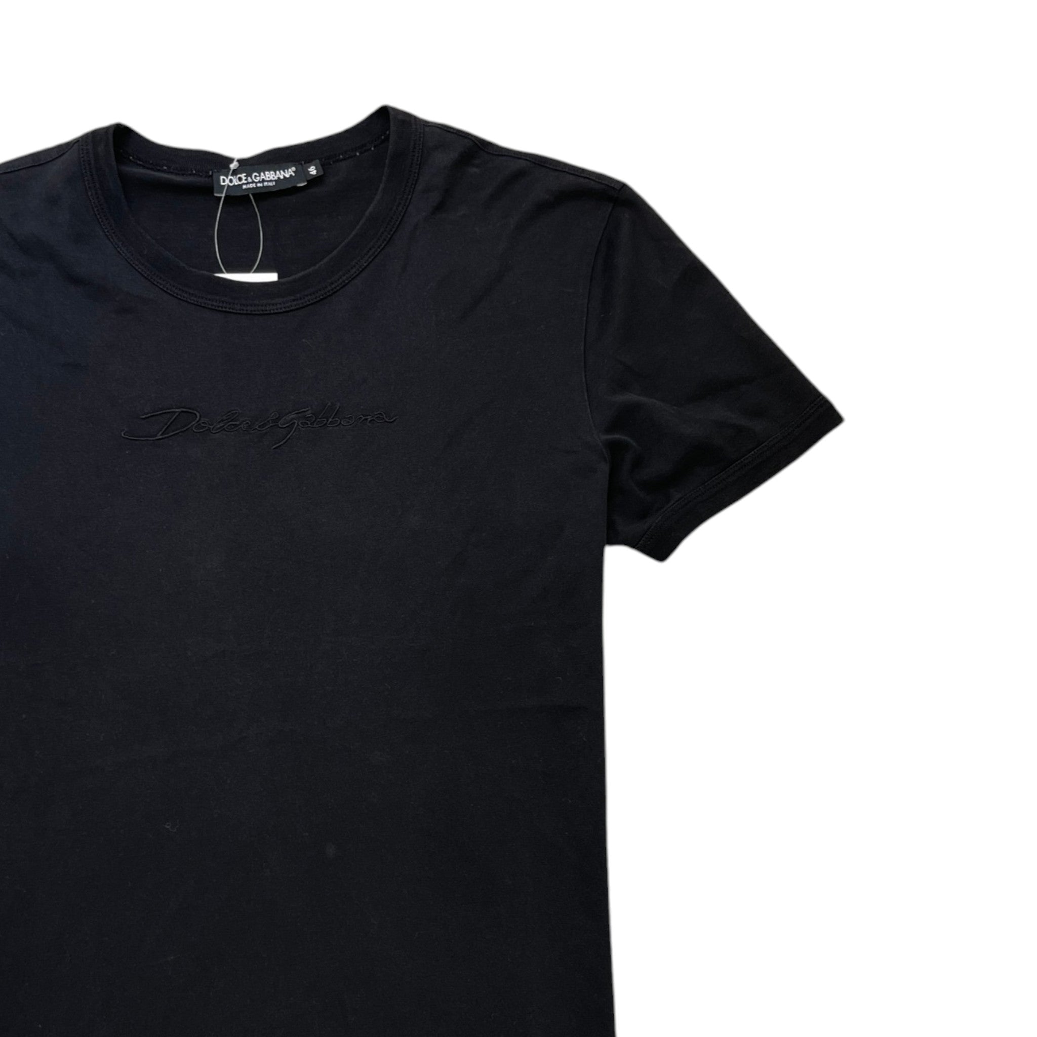 Men's Embroidered Logo T-Shirt Black Size IT 46 / UK S