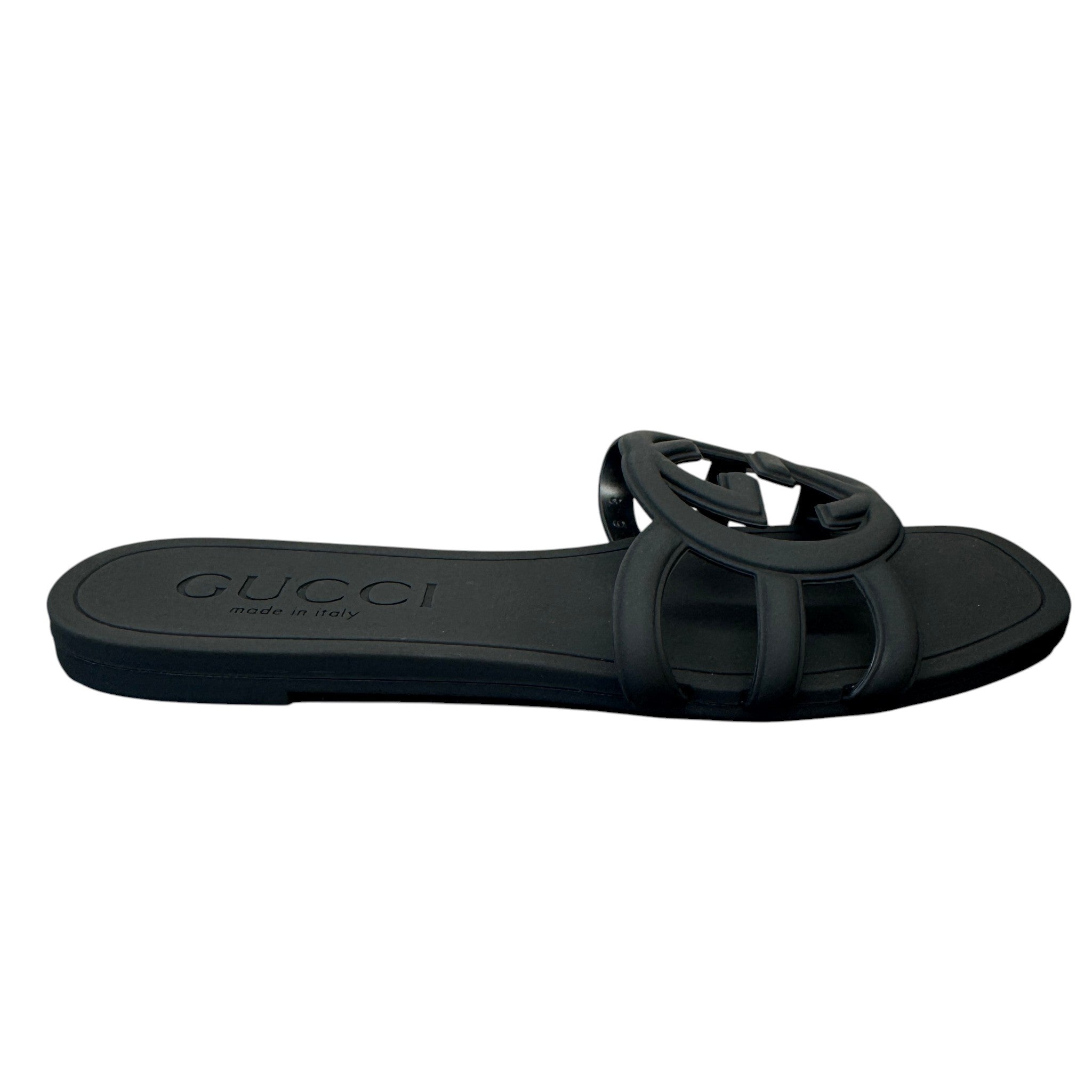 Women's Interlocking G Slides Black Size EU 39 / UK 6