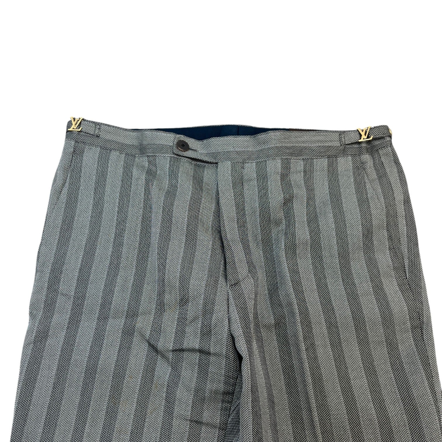 Men's Lv Striped Trousers Grey Size IT 44 / UK 28