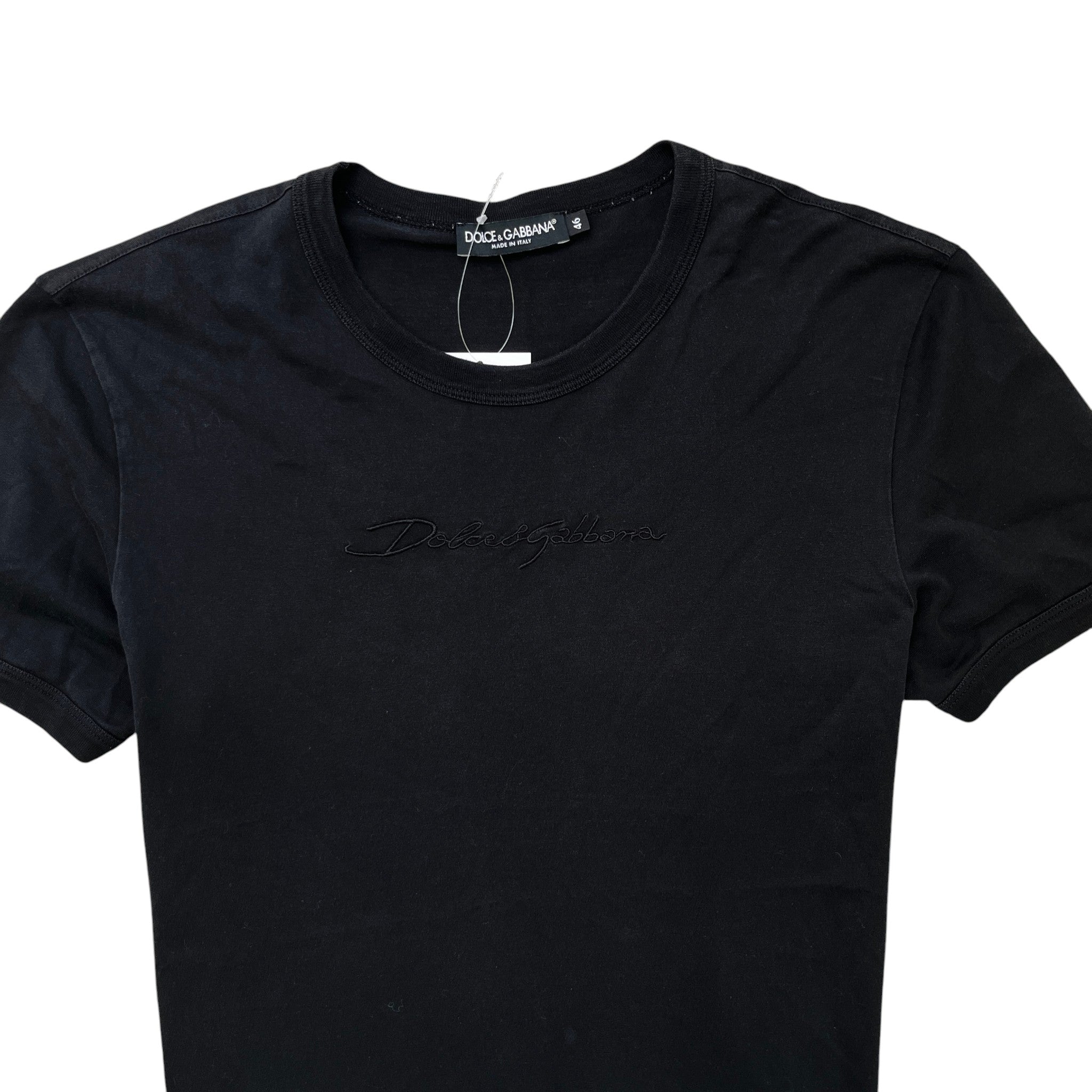 Men's Embroidered Logo T-Shirt Black Size IT 46 / UK S