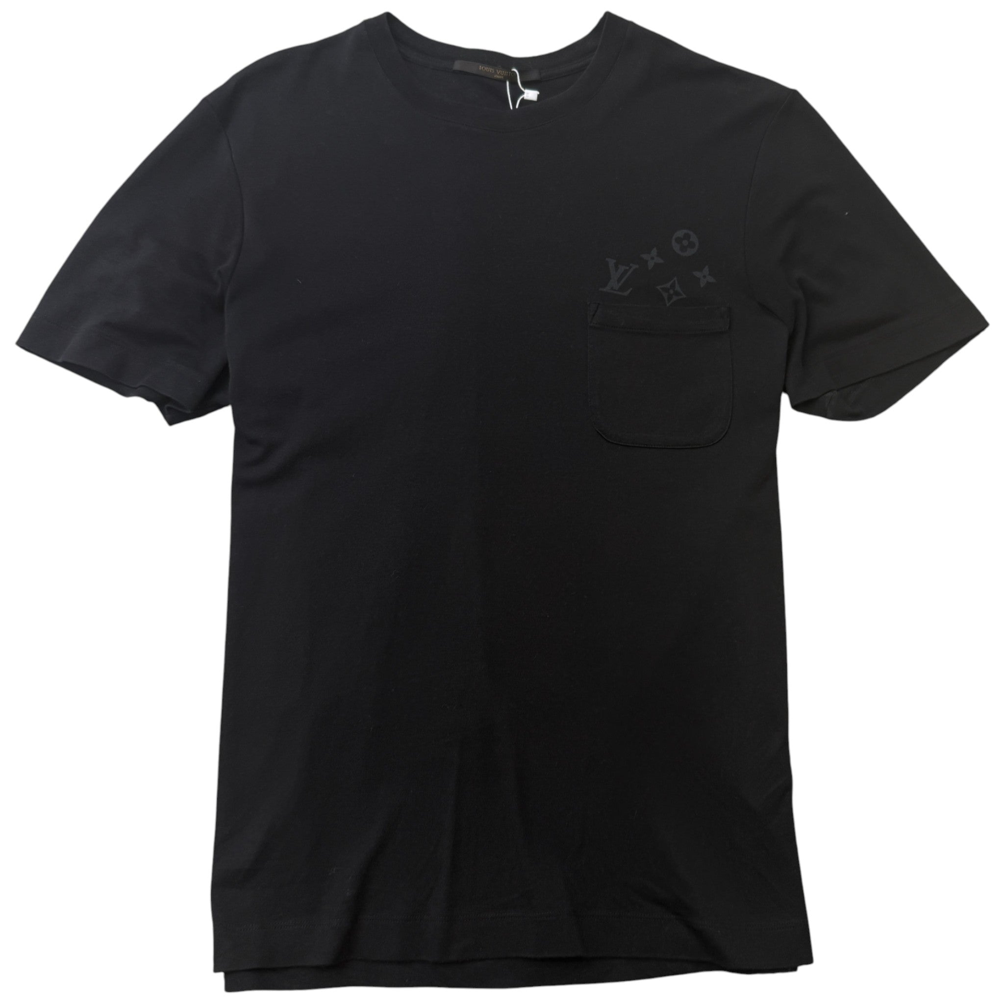 Men's Logo Pocket Print T-Shirt Black Size S