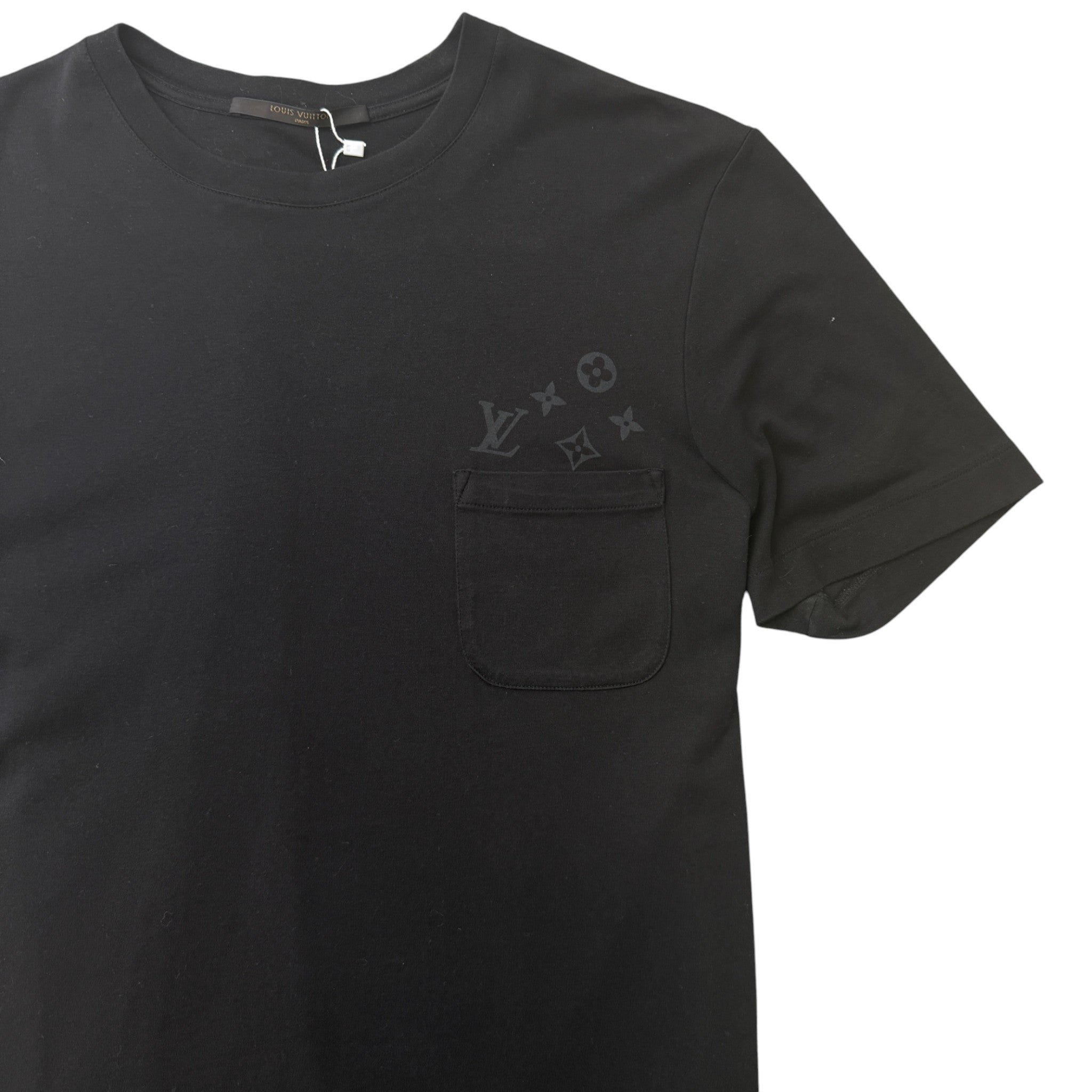 Men's Logo Pocket Print T-Shirt Black Size S
