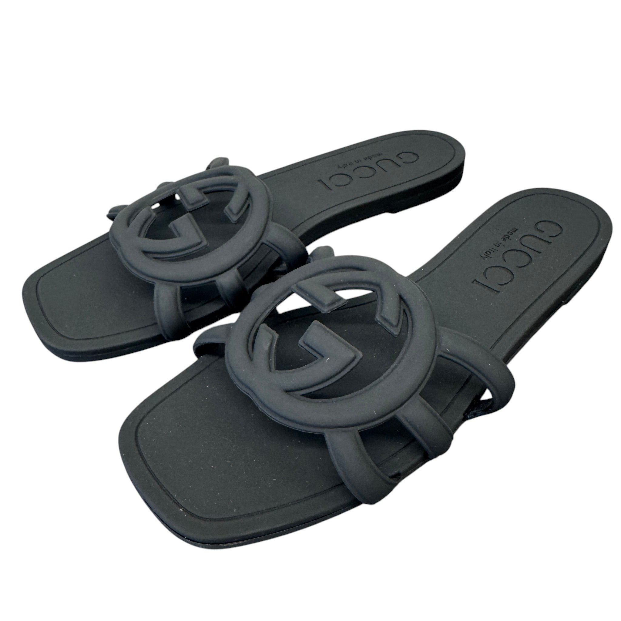 Women's Interlocking G Slides Black Size EU 39 / UK 6