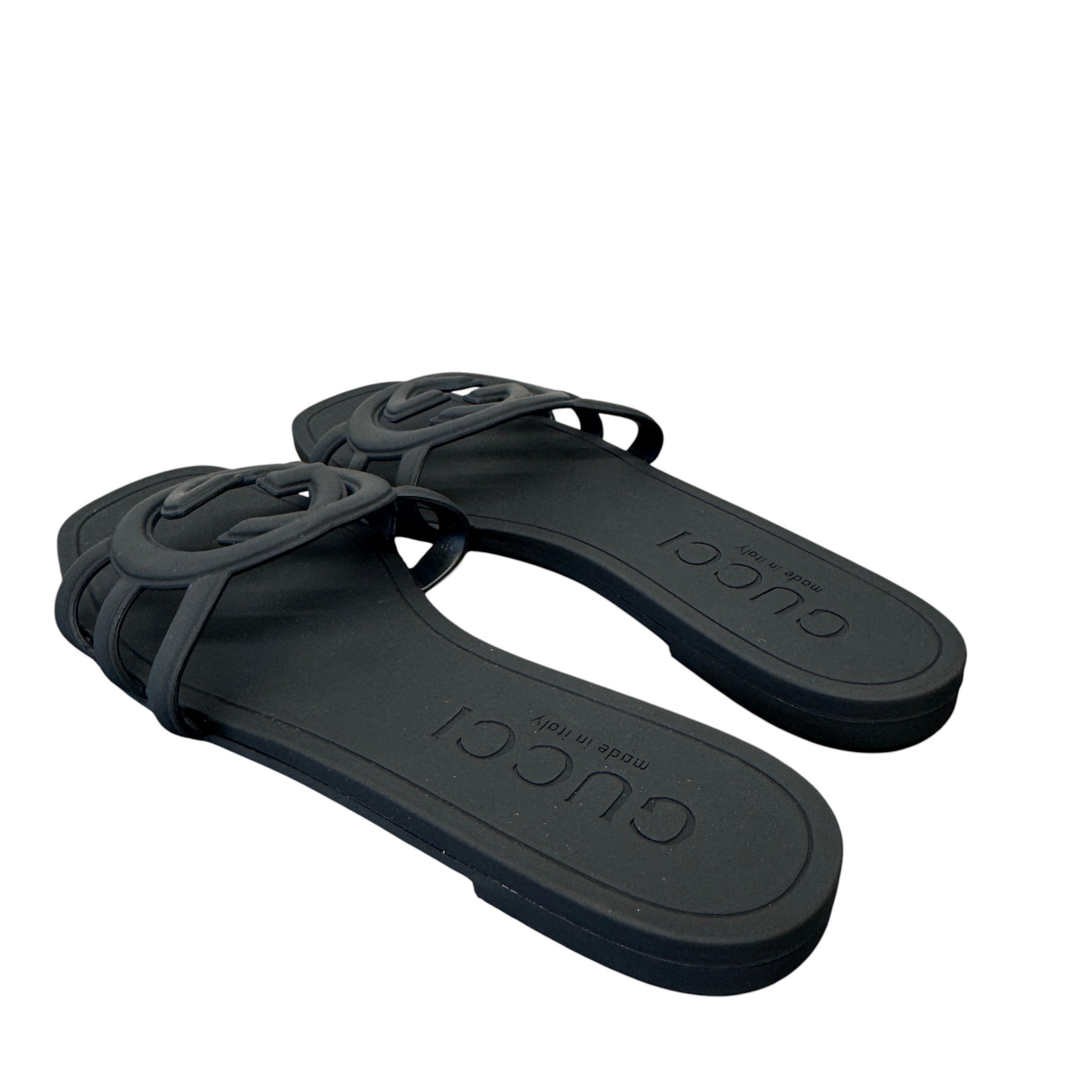 Women's Interlocking G Slides Black Size EU 39 / UK 6