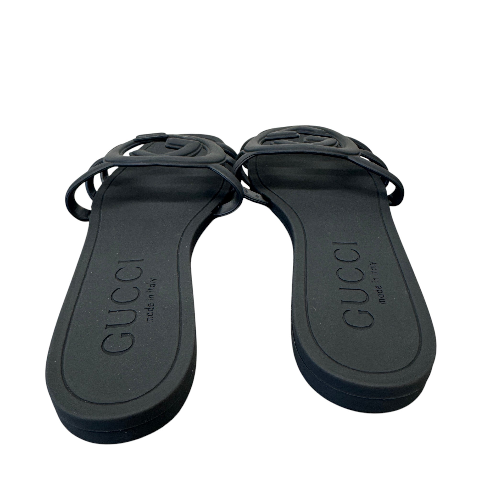 Women's Interlocking G Slides Black Size EU 39 / UK 6