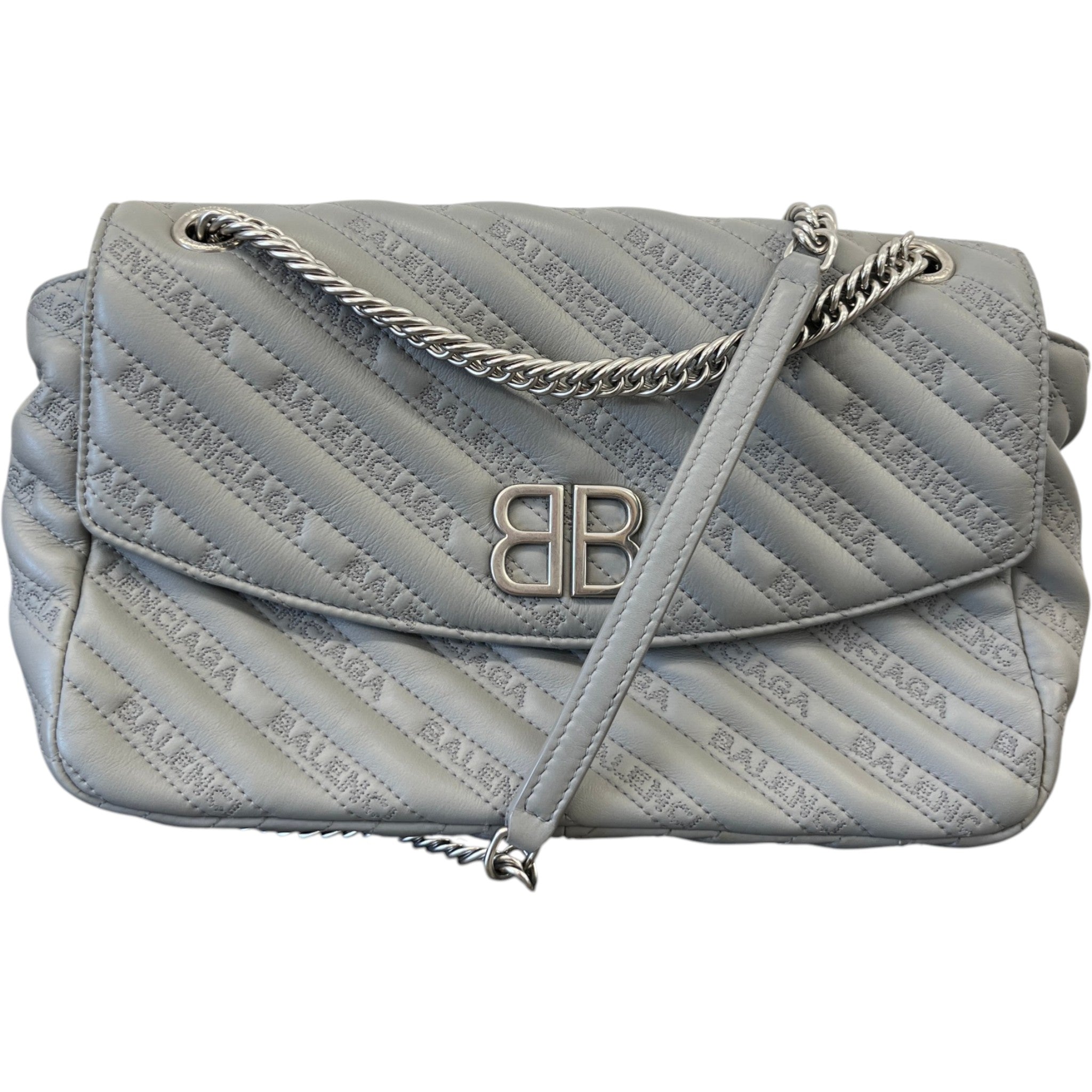 Women's Bb Quilted Embossed Bag Grey