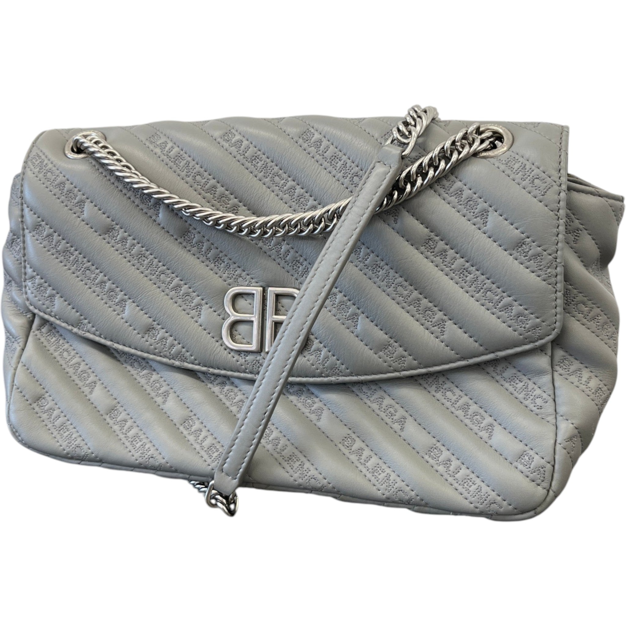 Women's Bb Quilted Embossed Bag Grey