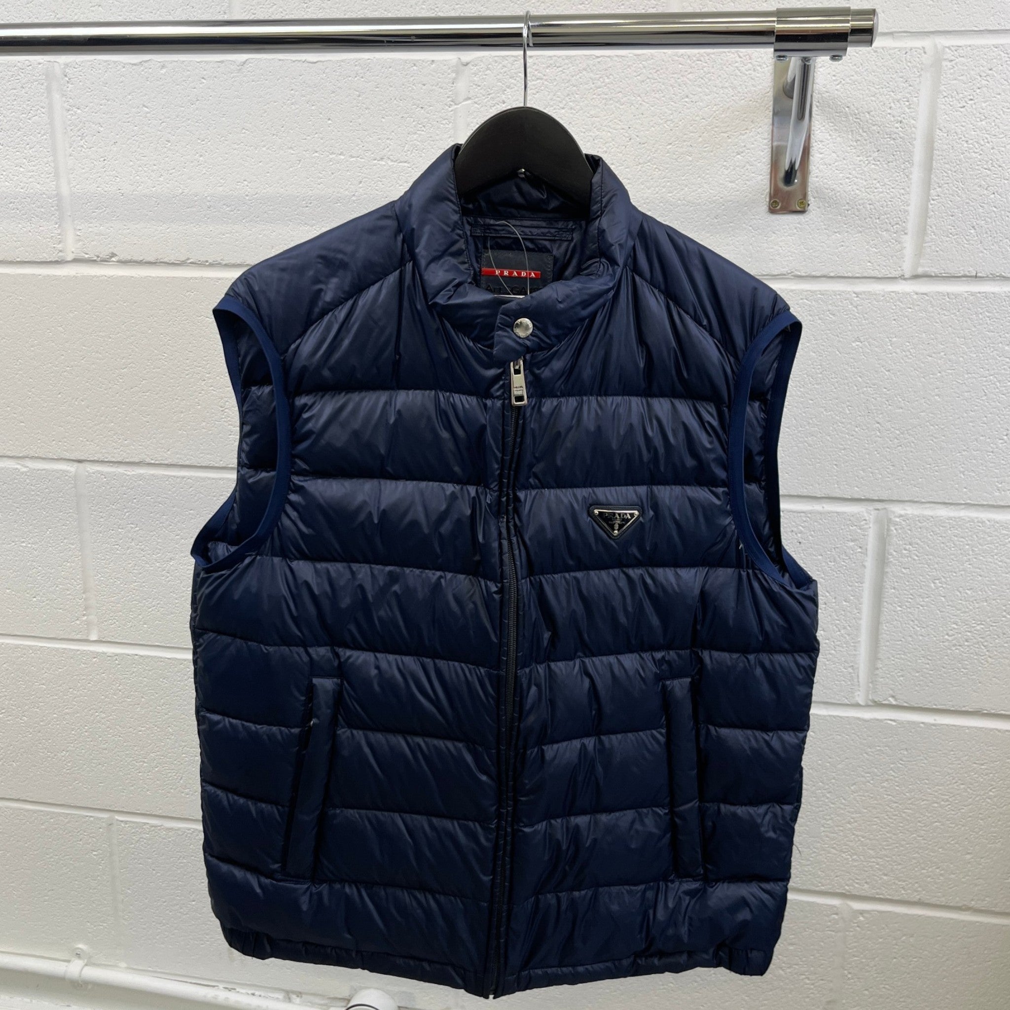 Men's Plaque Logo Gilet Navy Size IT 52 / XL