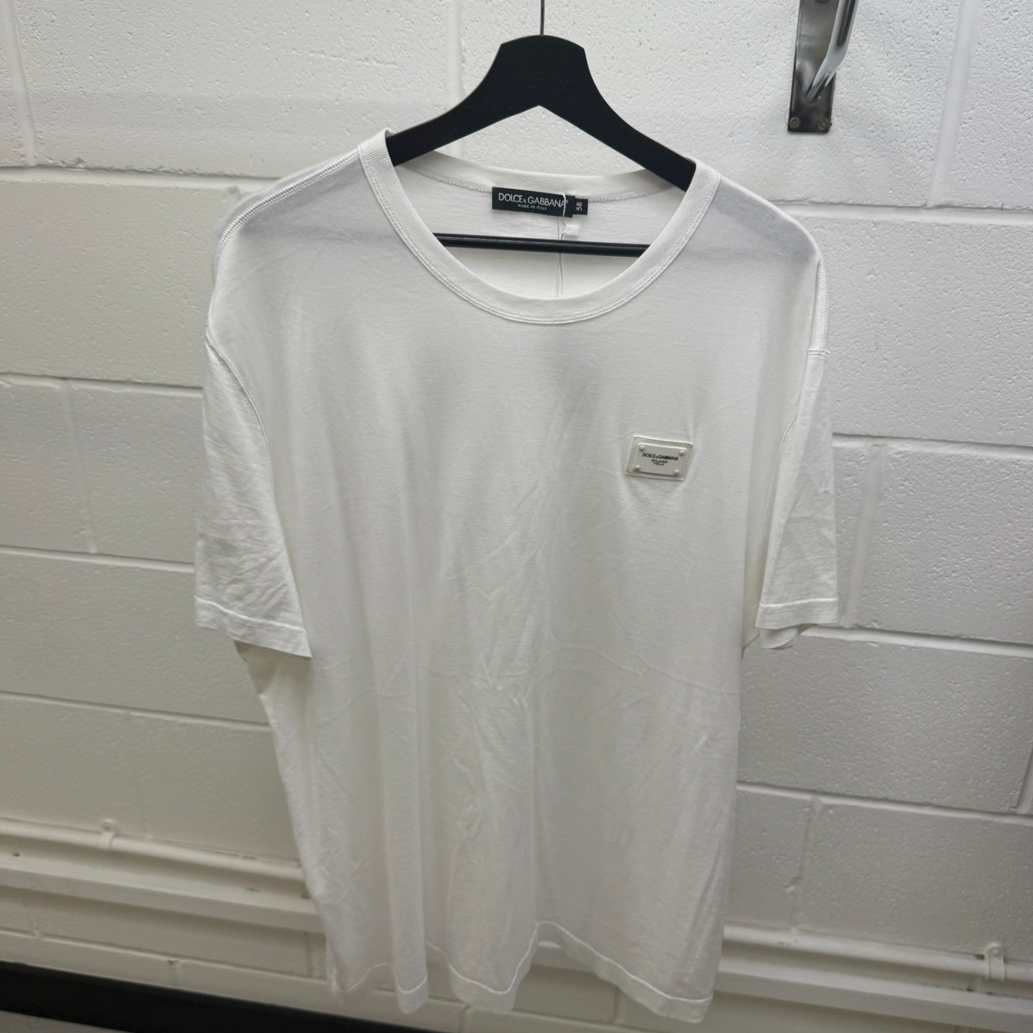 Men's Plaque Logo T-Shirt White Size XXXL