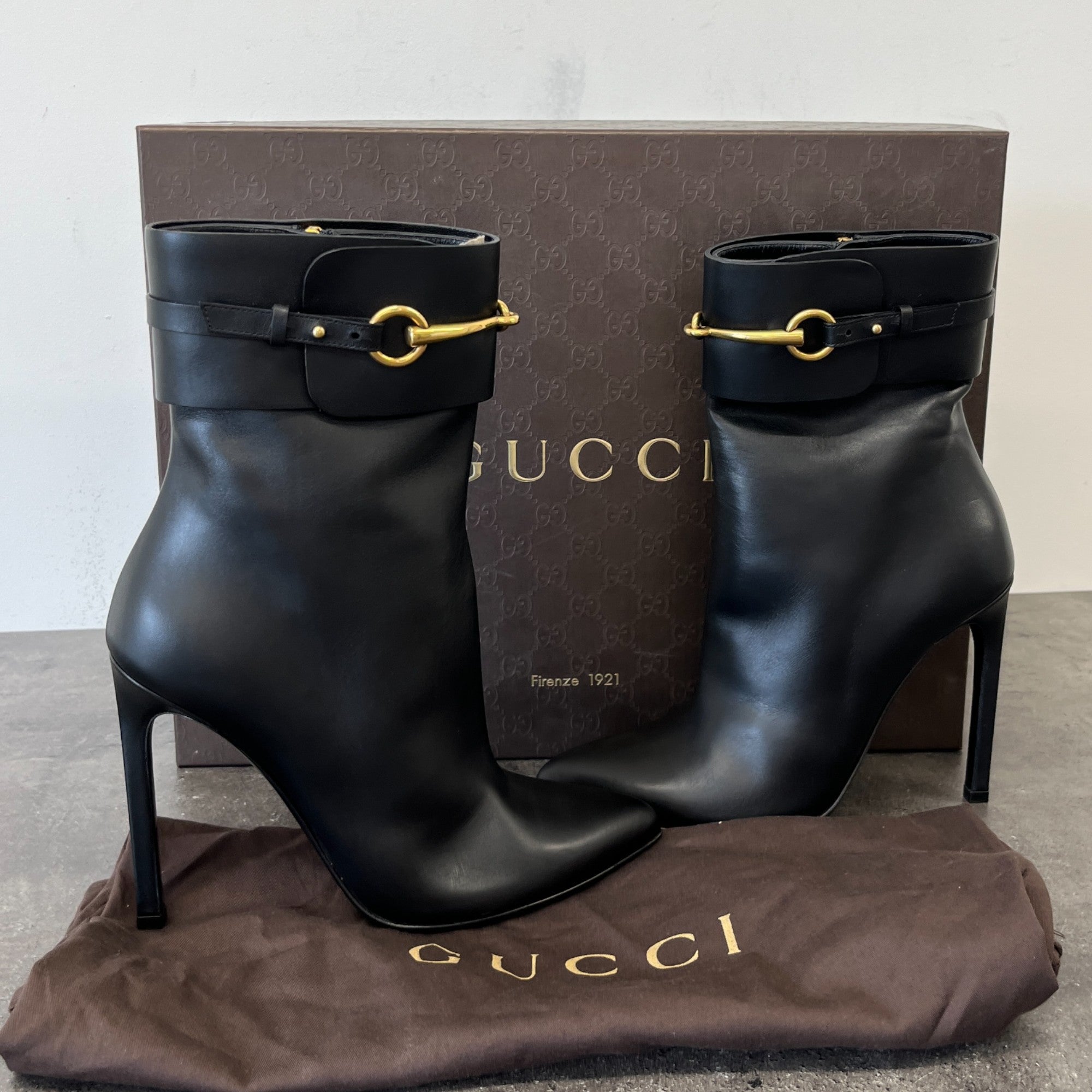 Women's Horsebit Ankle Boots Black Size EU 37 / UK 4