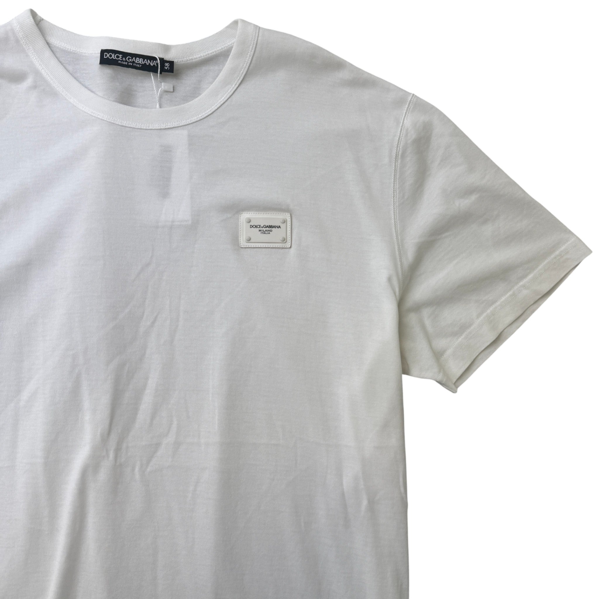 Men's Plaque Logo T-Shirt White Size XXXL