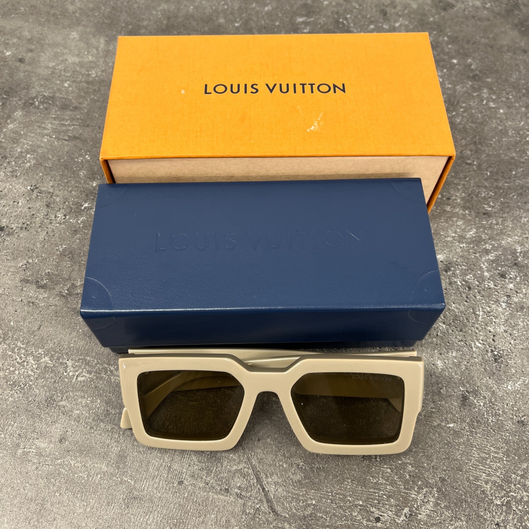 Men's Clash Square Sunglasses Beige