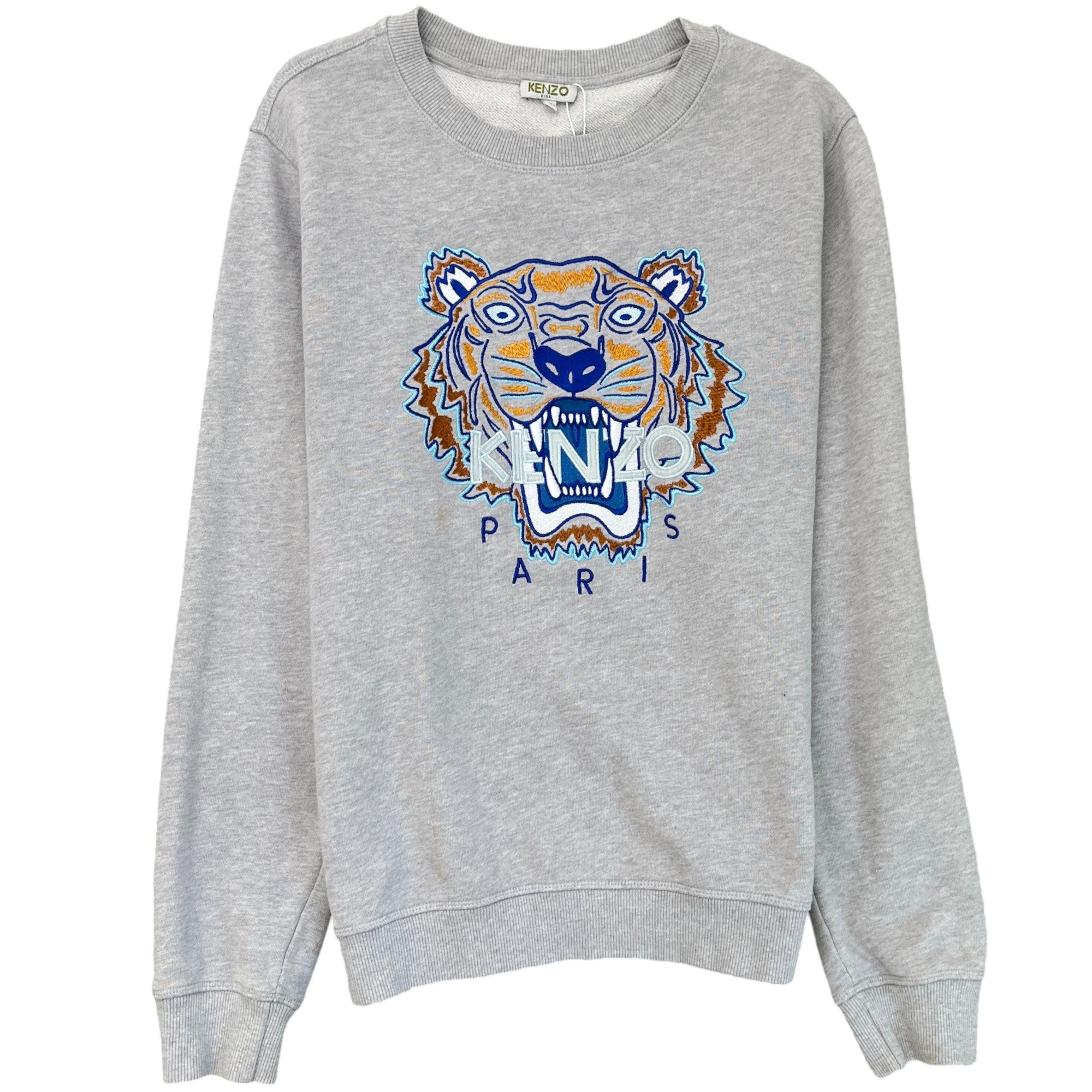 Men's Tiger Print Sweatshirt Grey Size 16Y