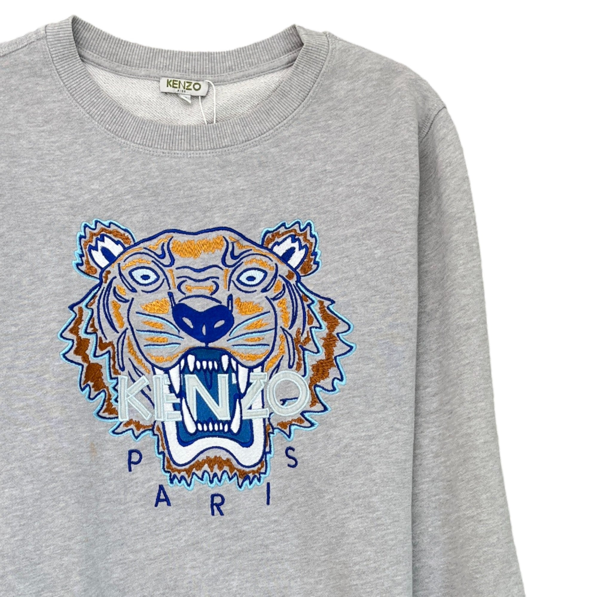 Men's Tiger Print Sweatshirt Grey Size 16Y