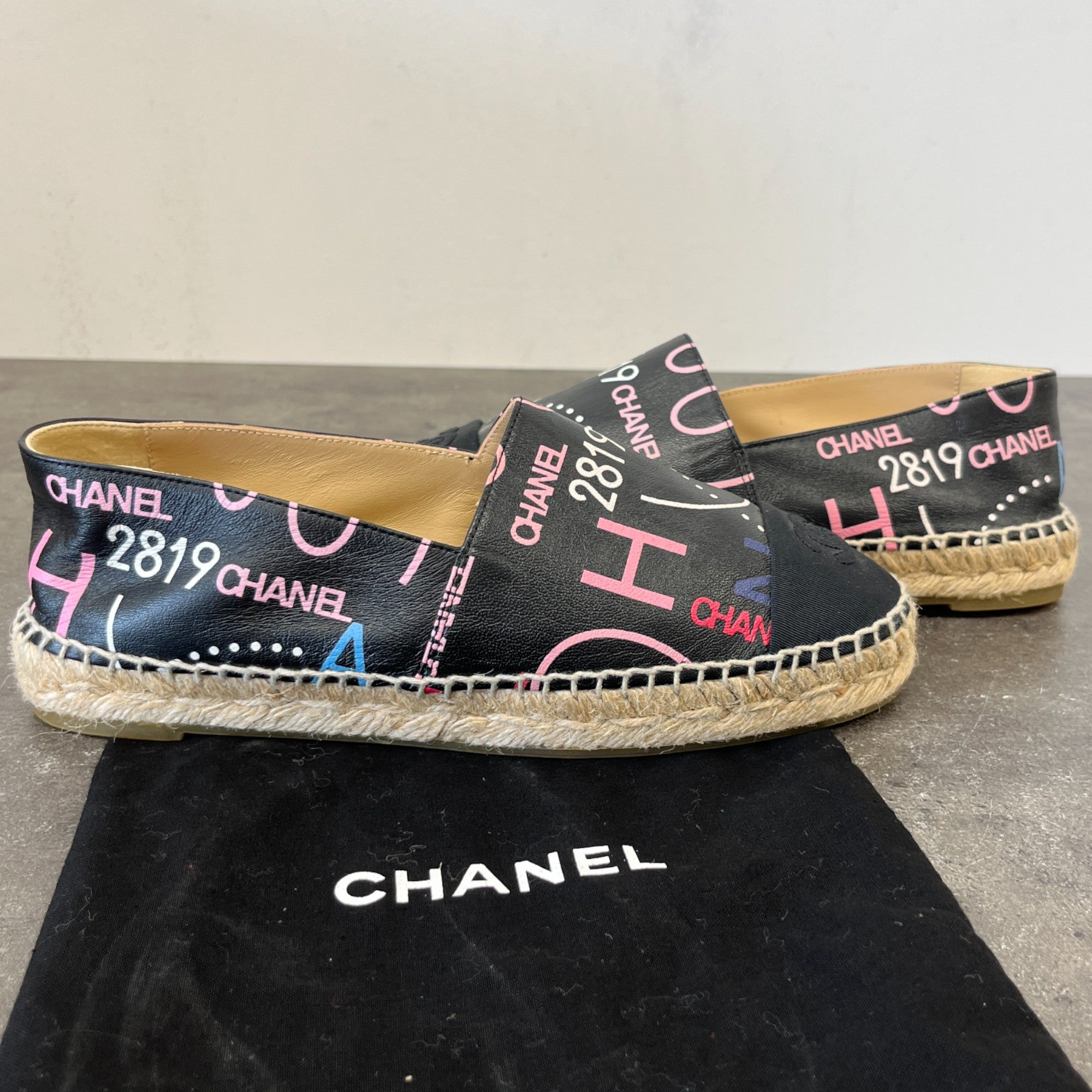 Women's Cc Logo Espadrilles Black Size EU 37 / UK 4