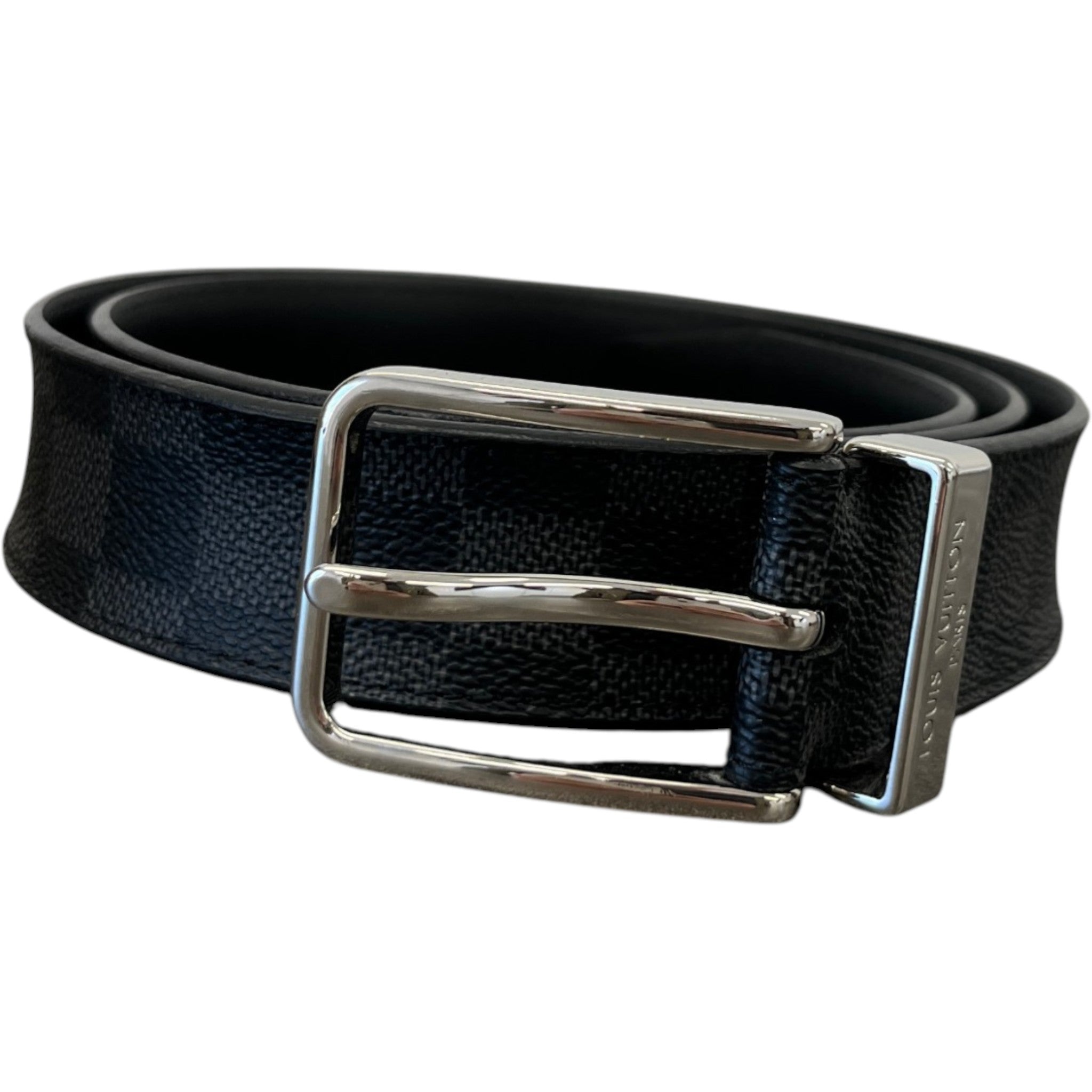 Men's Pont Neuf Damier Graphite Belt Black Size Waist 38"