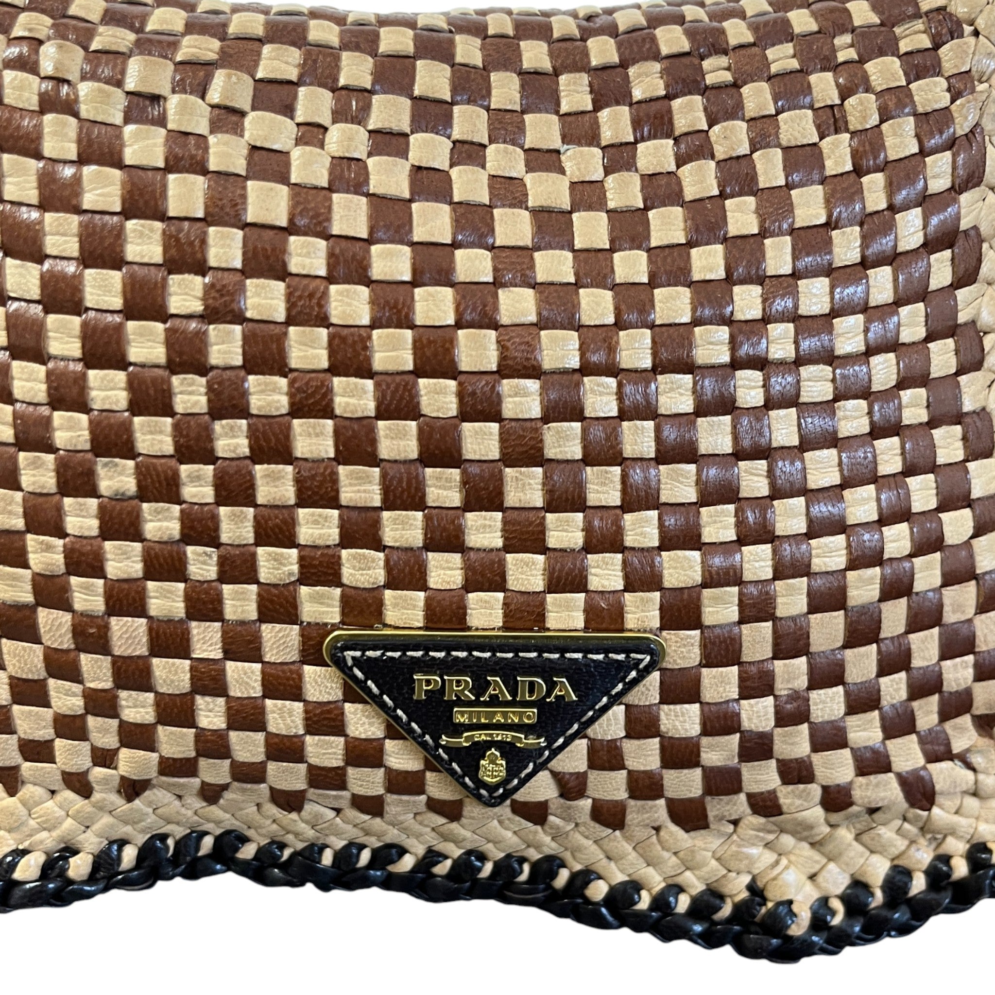 Women's Madras Woven Crossbody Bag Brown