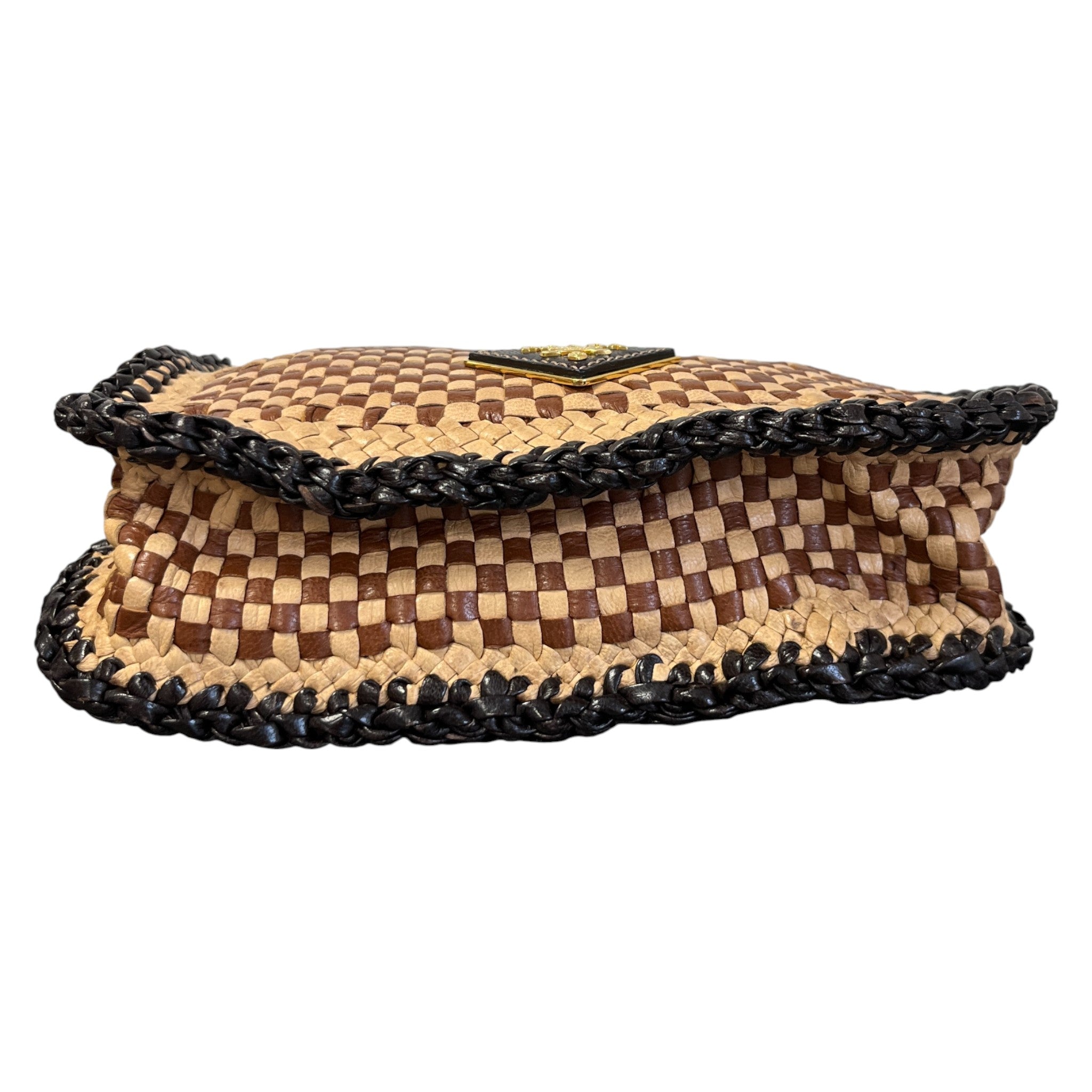 Women's Madras Woven Crossbody Bag Brown