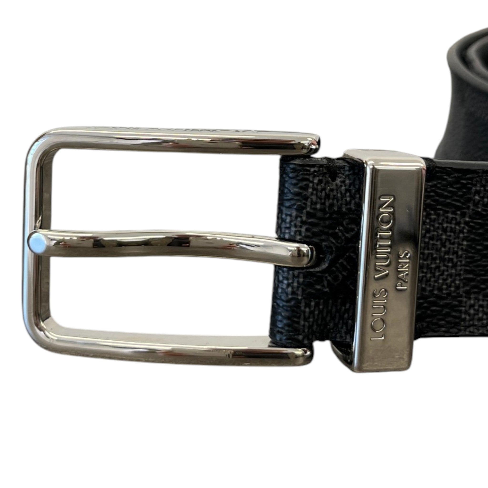 Men's Pont Neuf Damier Graphite Belt Black Size Waist 38"