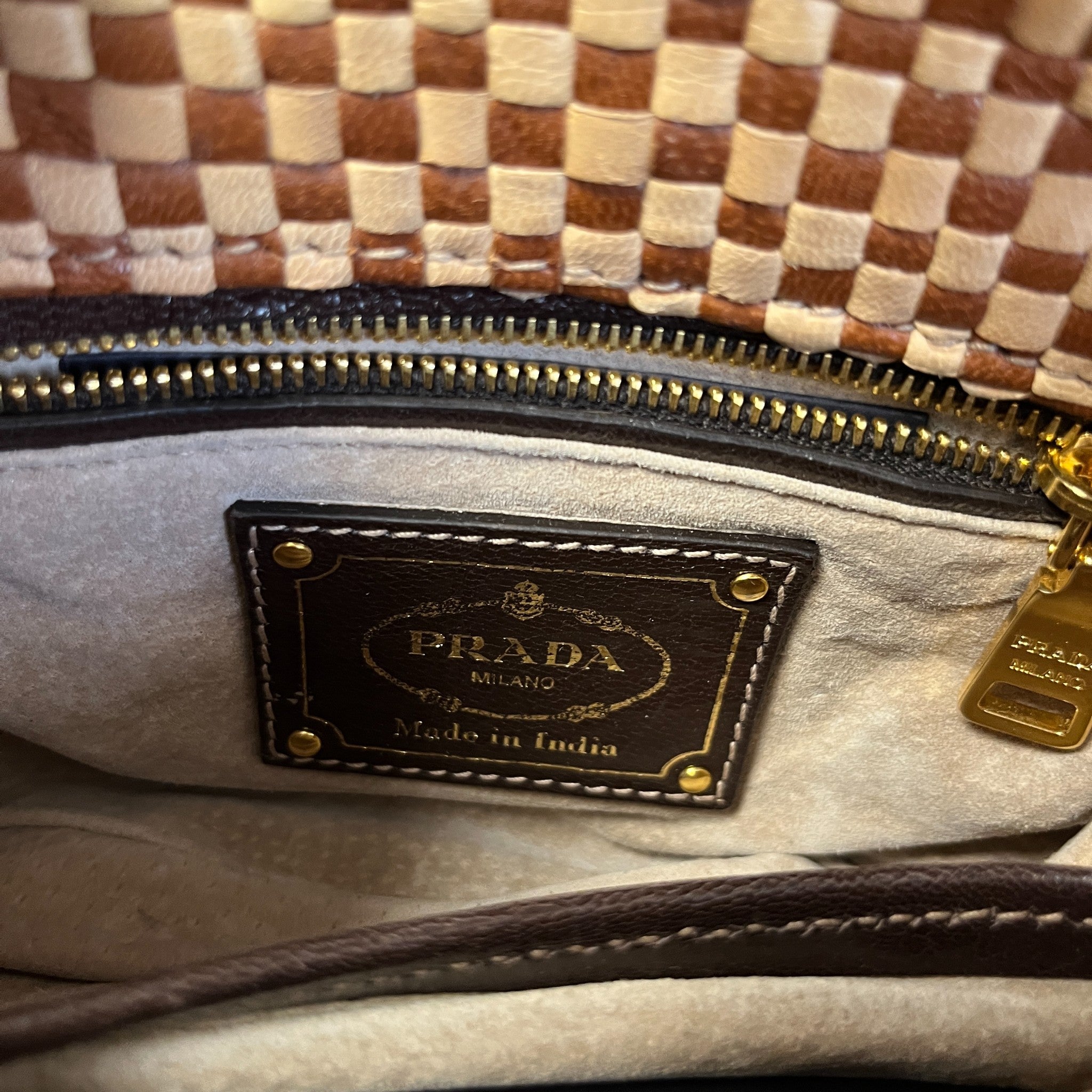 Women's Madras Woven Crossbody Bag Brown