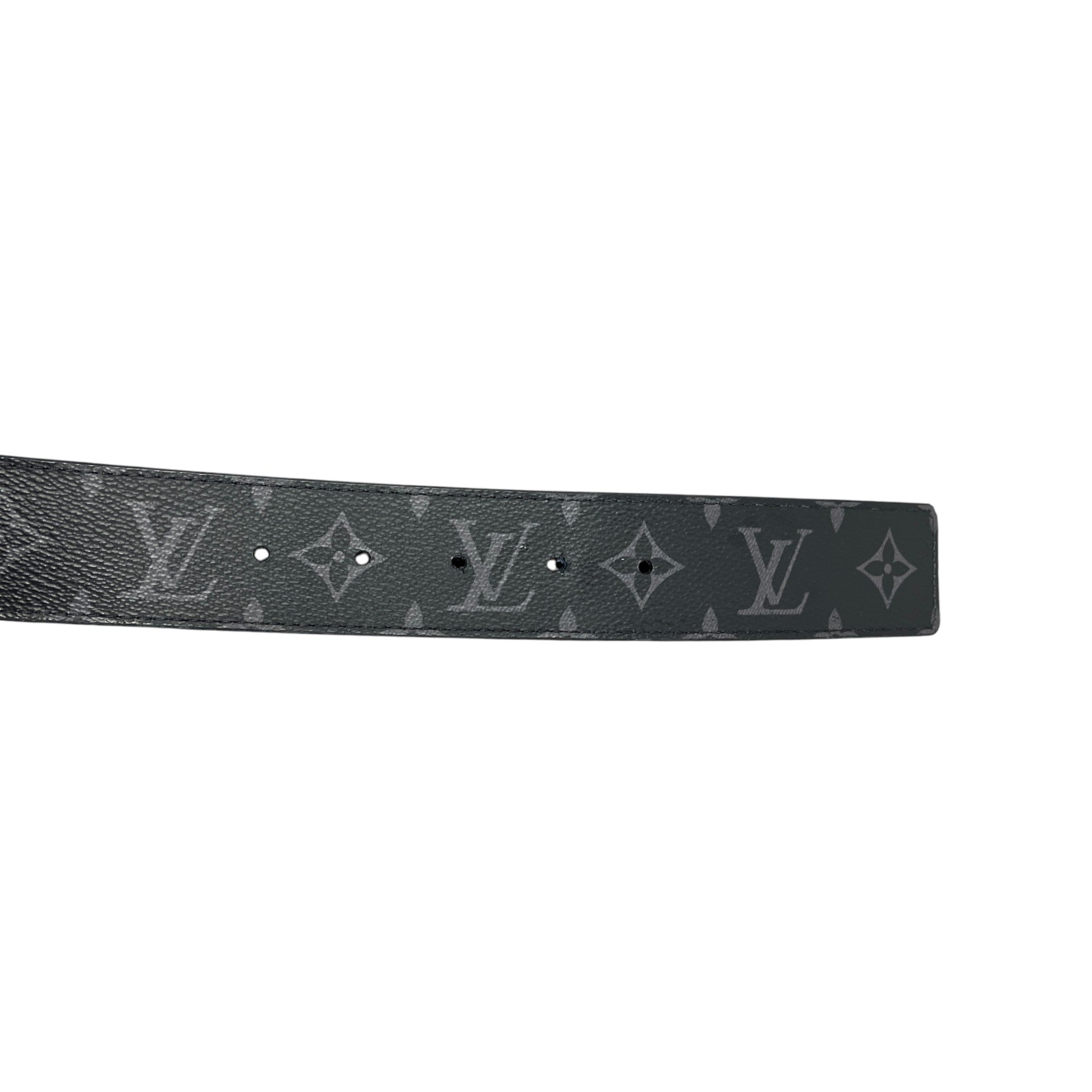 Men's Lv Initiales 40Mm Reversible Belt Grey Size Waist 26"
