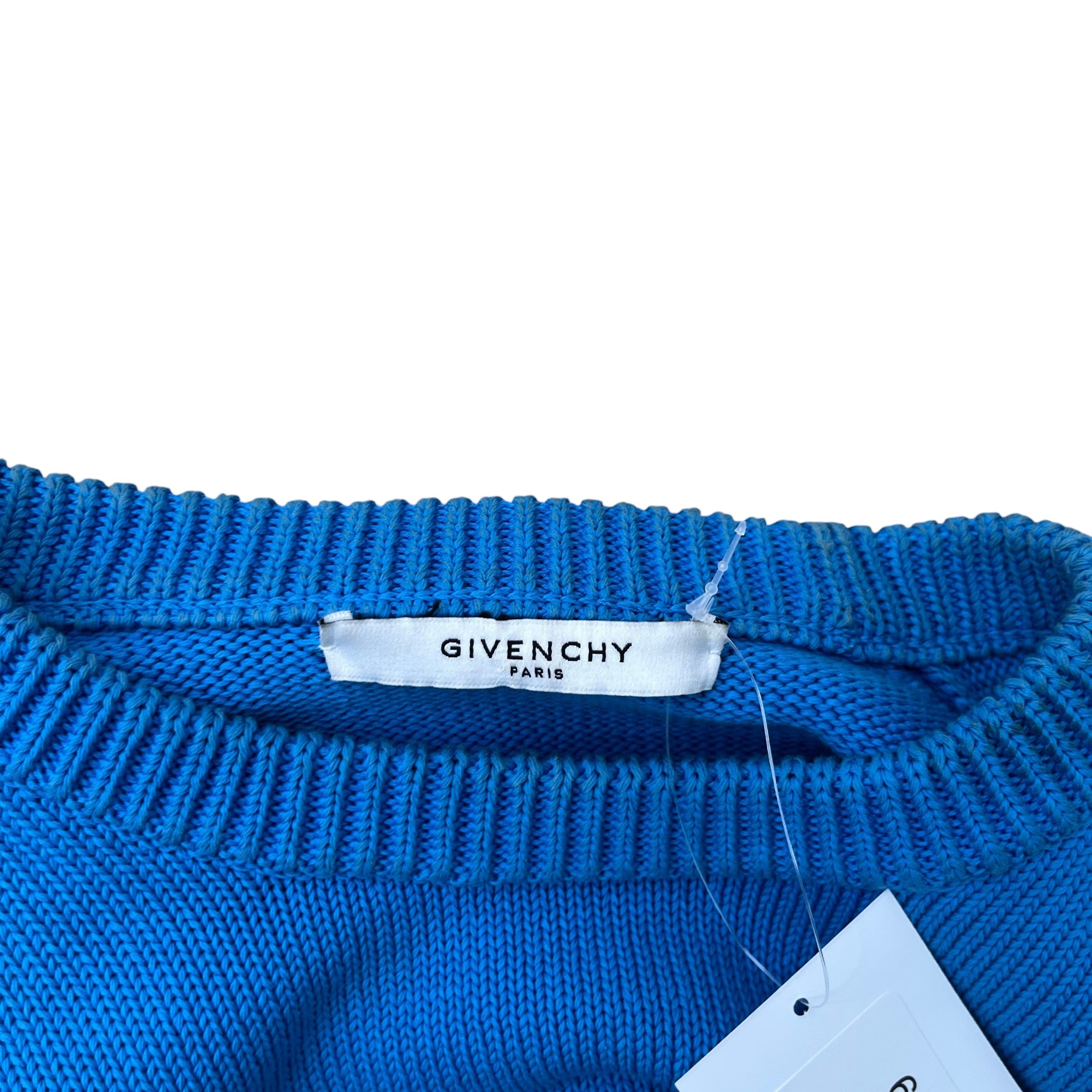 Men's Knitted Reverse Logo Sweatshirt Blue Size L