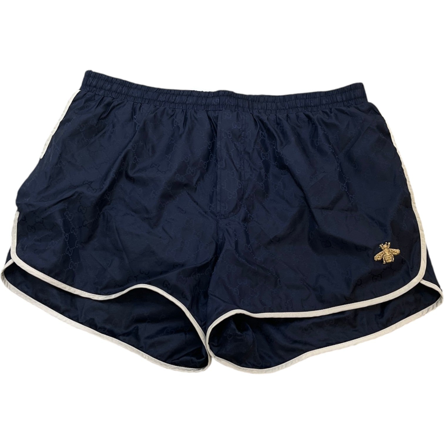 Men's Gg Supreme Bee Swim Shorts Navy Size W30 / IT 46