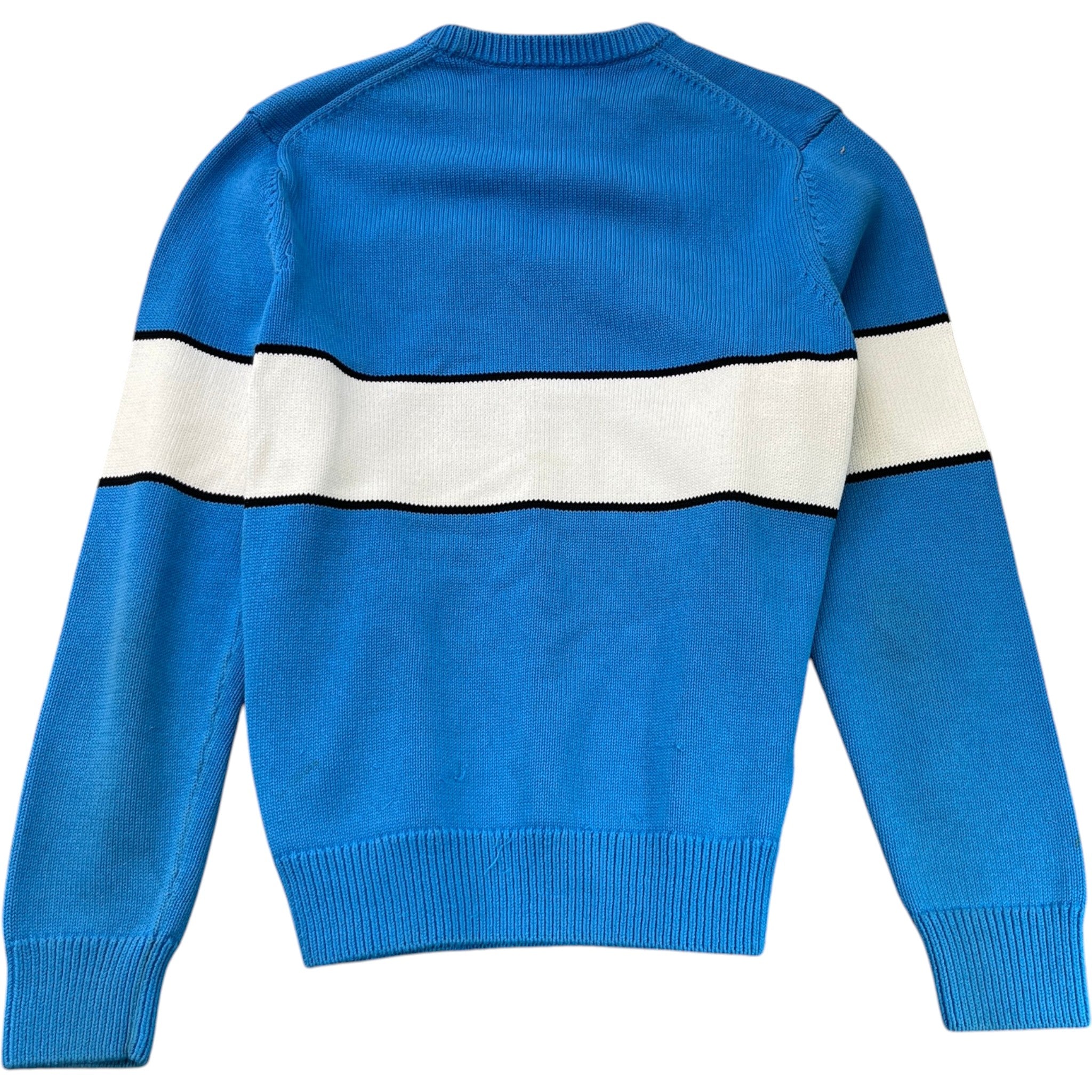 Men's Knitted Reverse Logo Sweatshirt Blue Size L