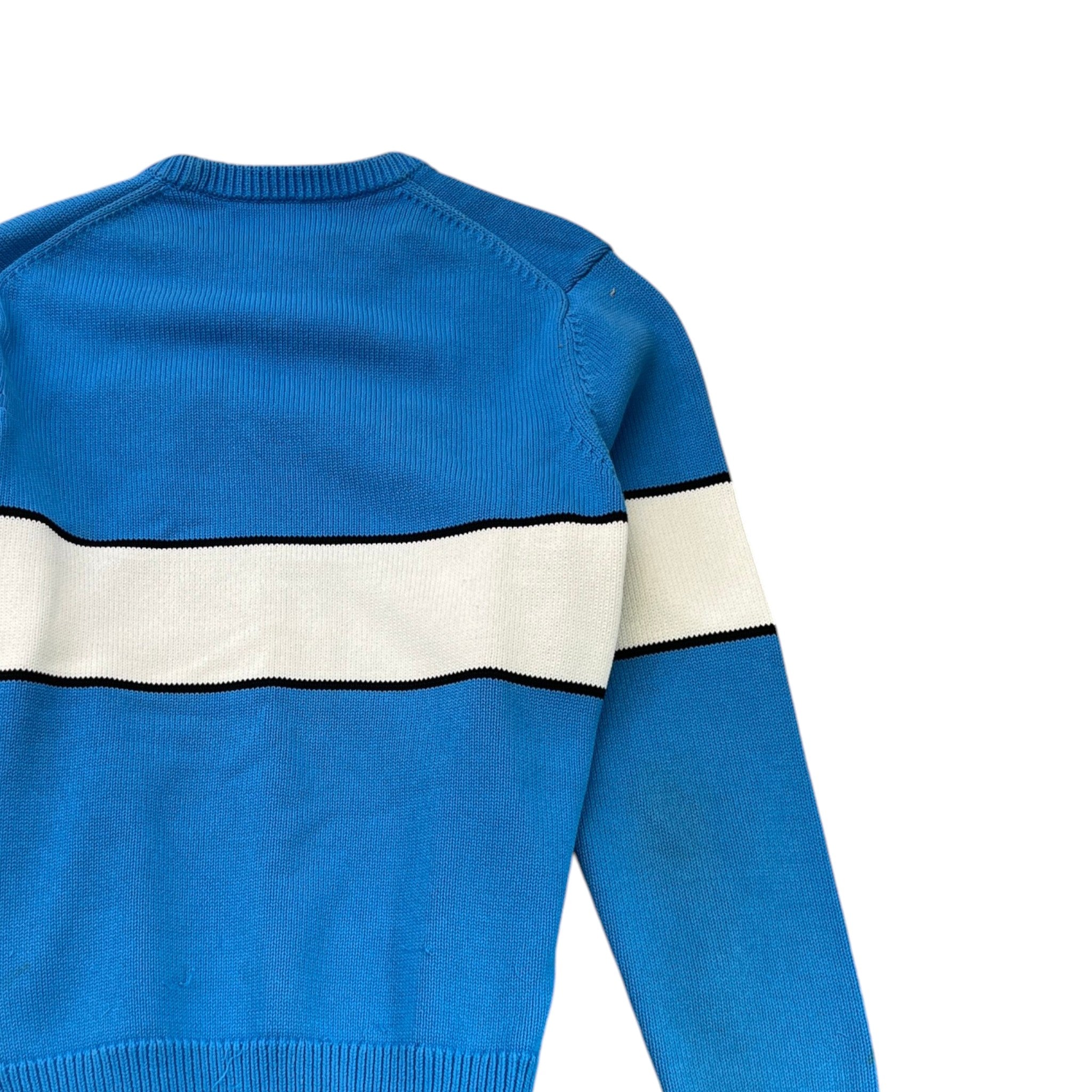 Men's Knitted Reverse Logo Sweatshirt Blue Size L