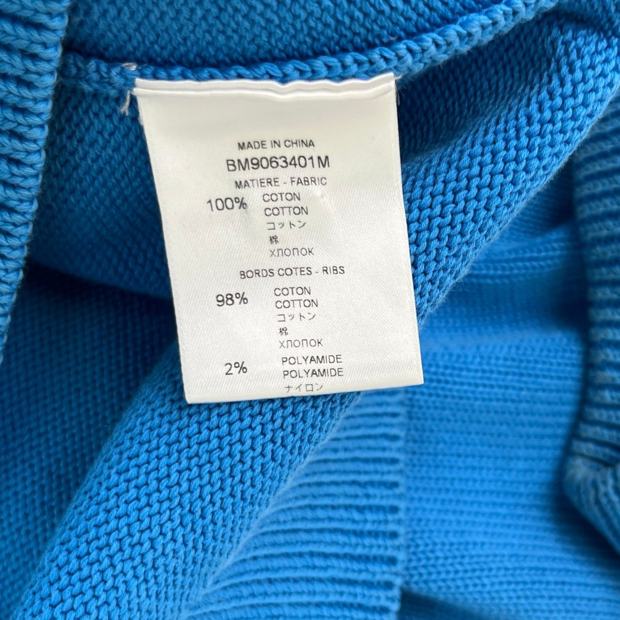 Men's Knitted Reverse Logo Sweatshirt Blue Size L