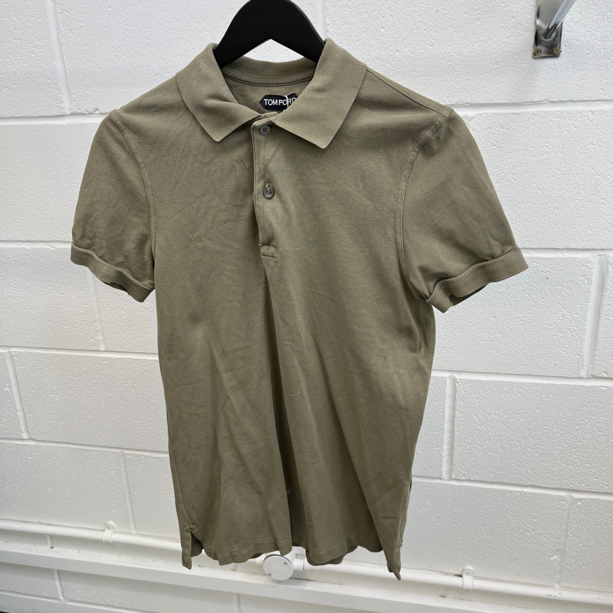 Men's Embroidered Logo Polo Shirt Khaki Size IT 46 / UK S