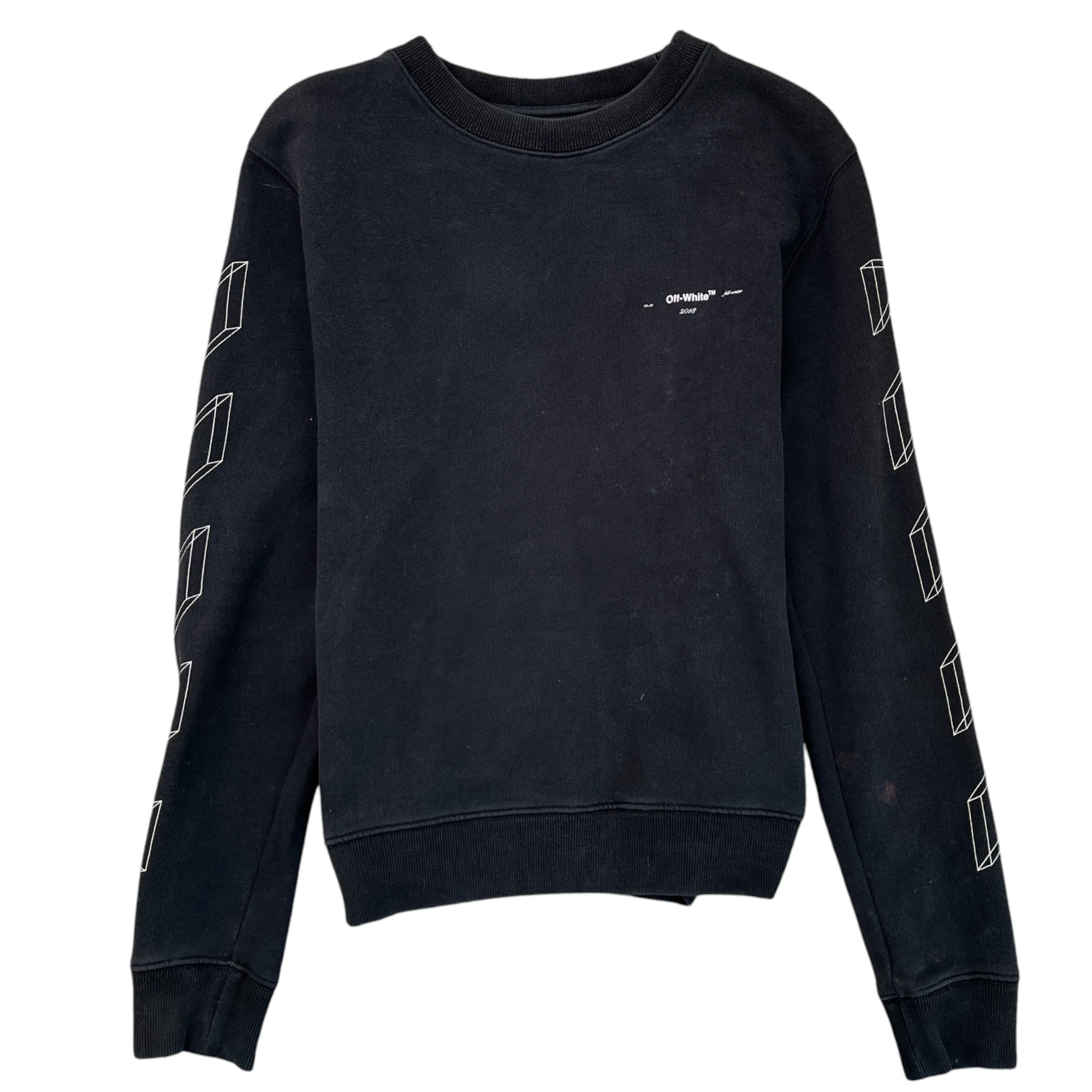 Men's 3D Stencil Arrow Logo Sweatshirt Black Size S