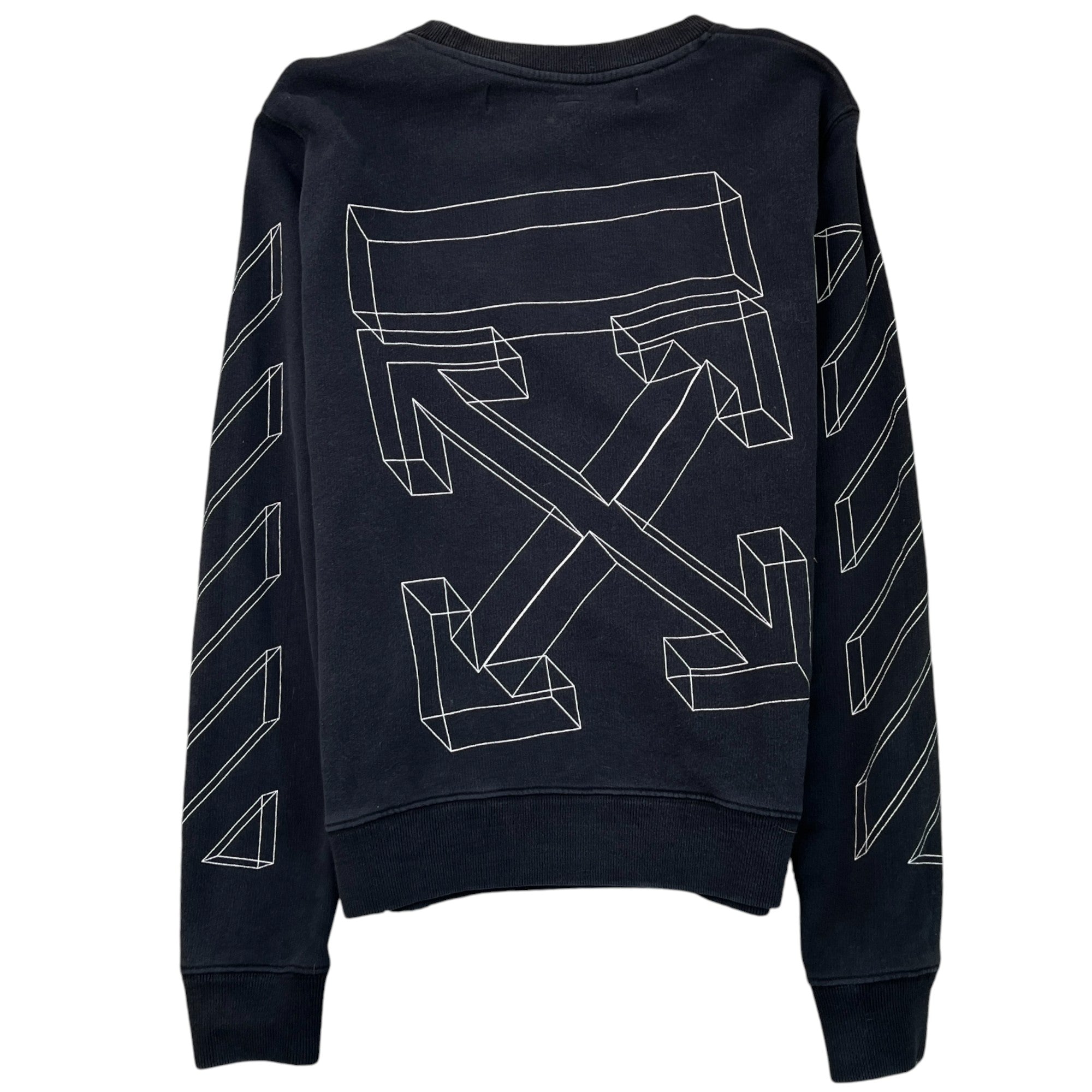 Men's 3D Stencil Arrow Logo Sweatshirt Black Size S