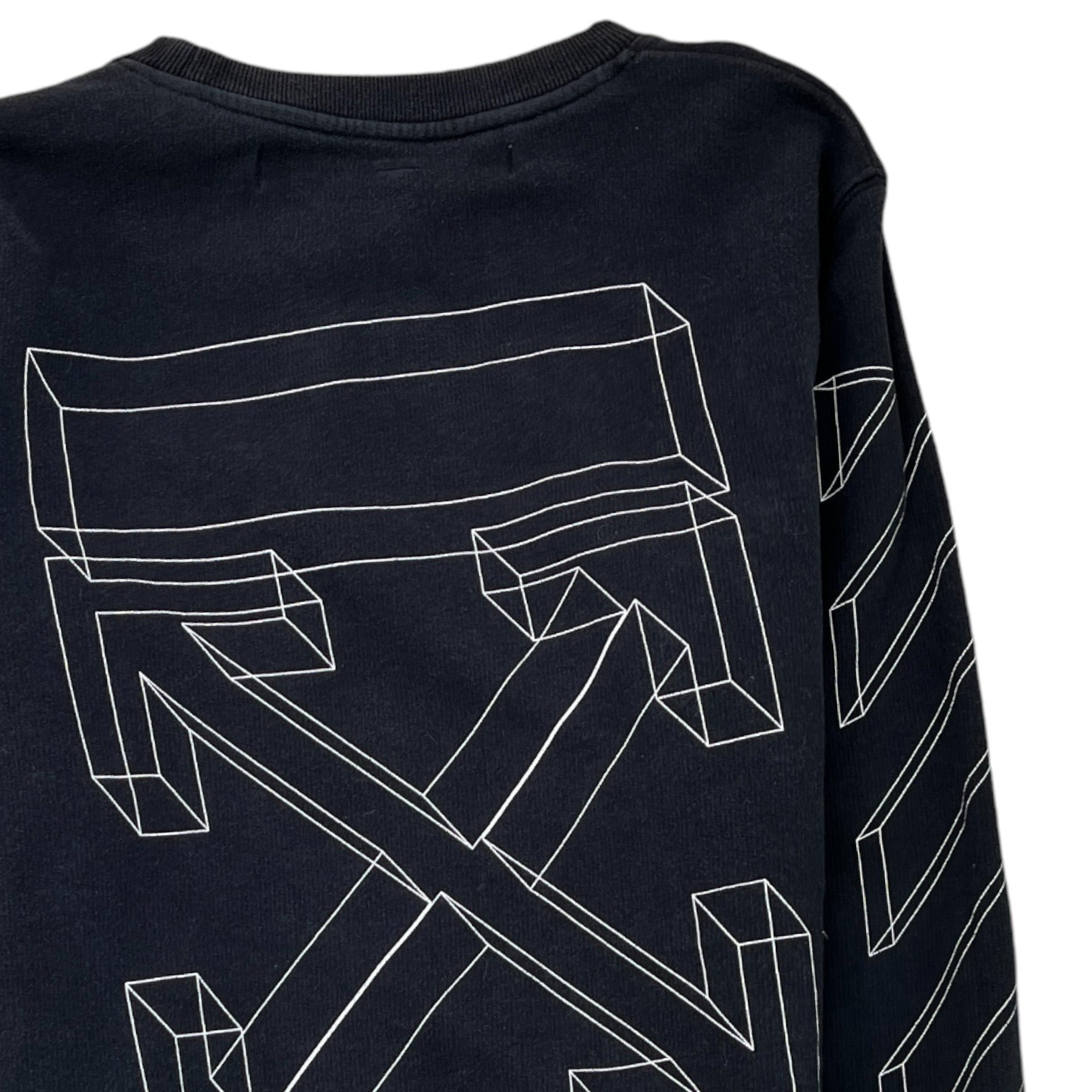 Men's 3D Stencil Arrow Logo Sweatshirt Black Size S