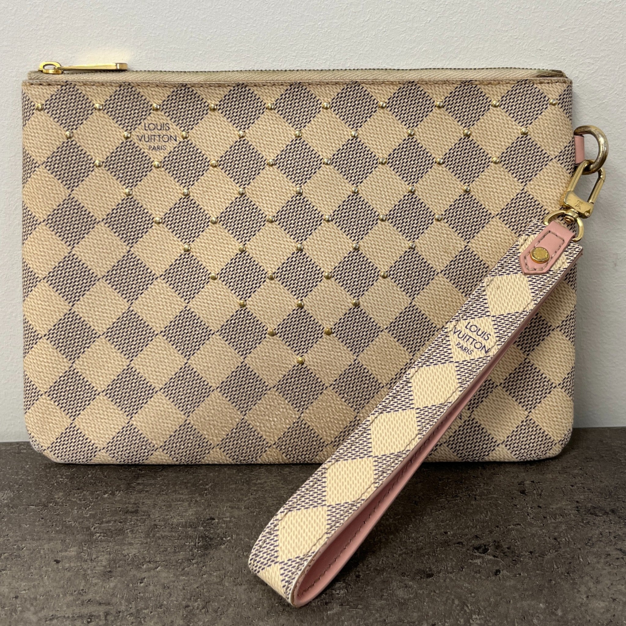 Women's Damier Azur Canvas Pochette Pouch Cream