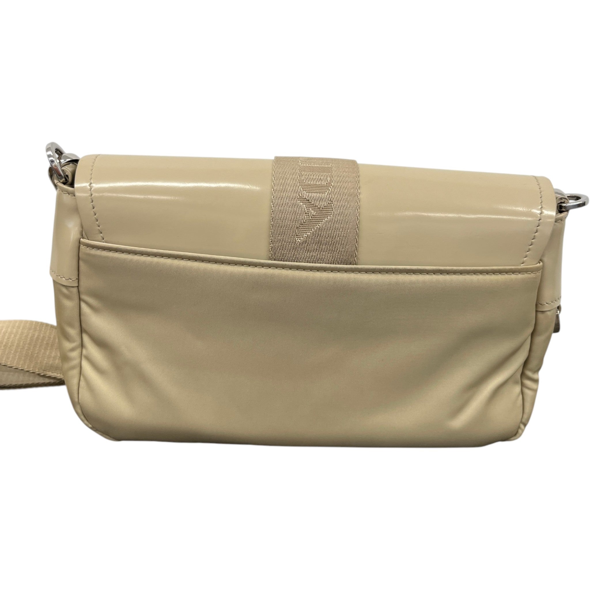 Women's Re-Nylon Spazzolato Double Pocket Bag Beige